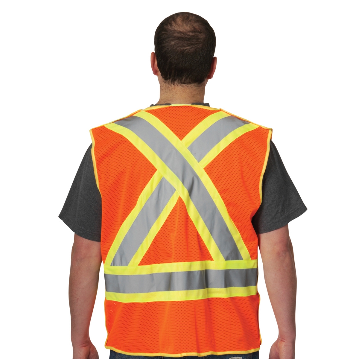 PIP 302-0211 Type R Class 2 X-Back Breakaway Two-Tone Mesh Safety Vest ...