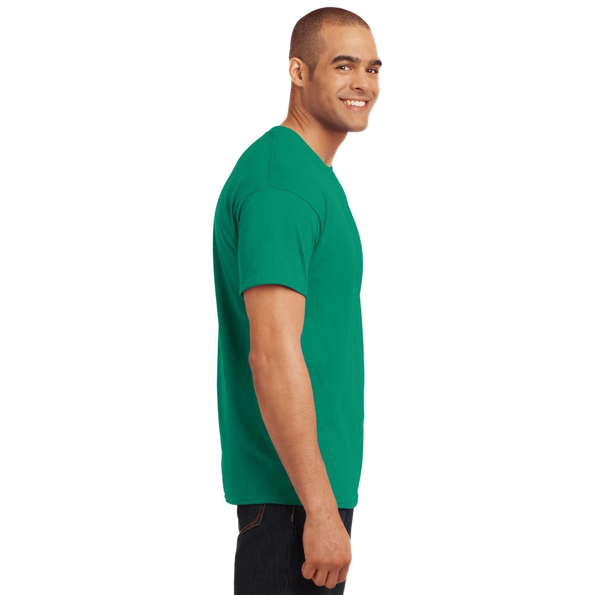 Hanes 5170 EcoSmart 50/50 Cotton/Polyester T-Shirt - Kelly Green | Full ...