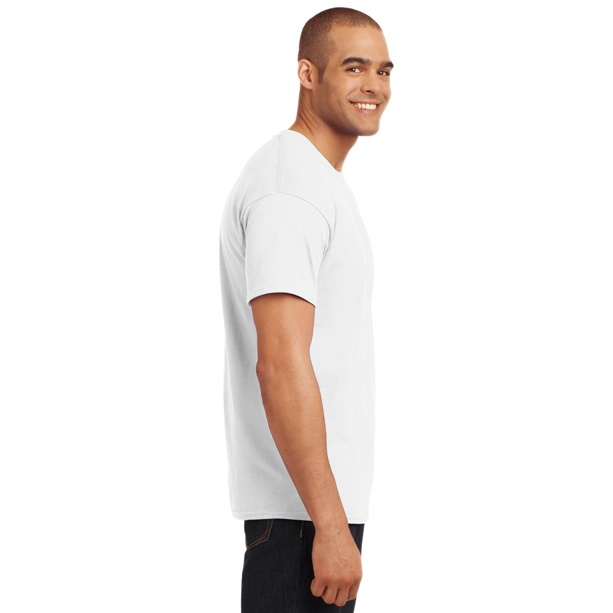 Hanes 5170 EcoSmart 50/50 Cotton/Polyester TShirt White Full Source