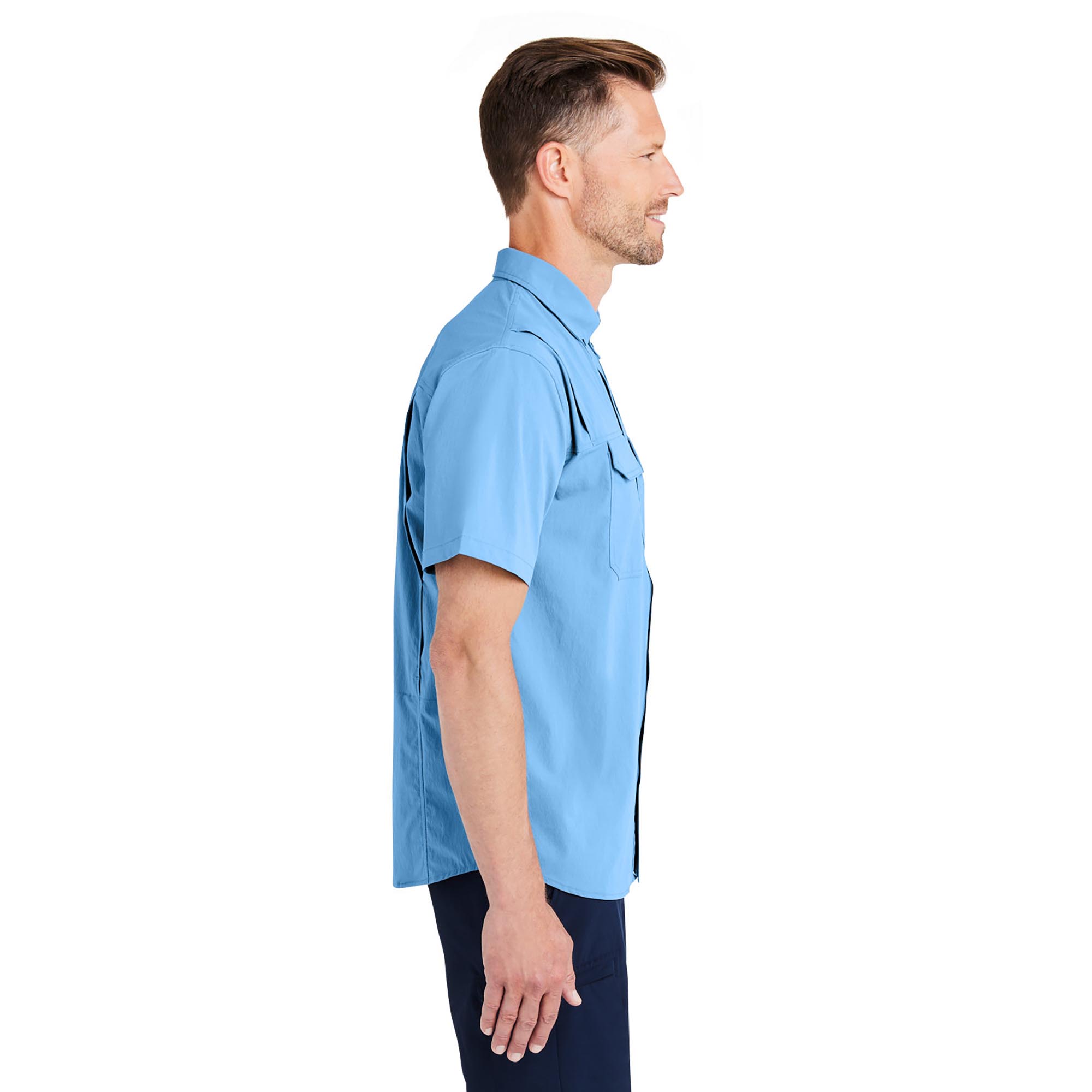 HUK H150183 Creekbed Short Sleeve Shirt Marolina Blue