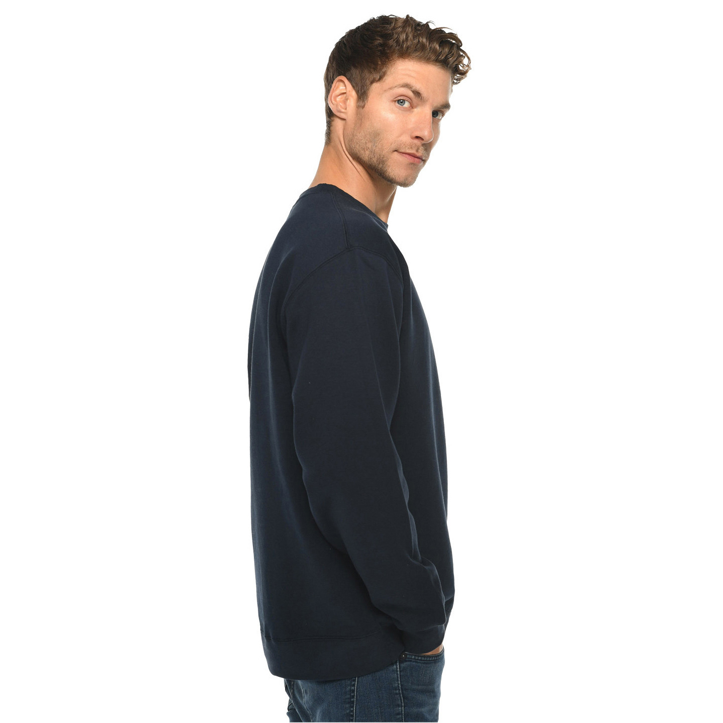 Lane Seven LS14004 Unisex Premium Crewneck Sweatshirt Navy Full Source