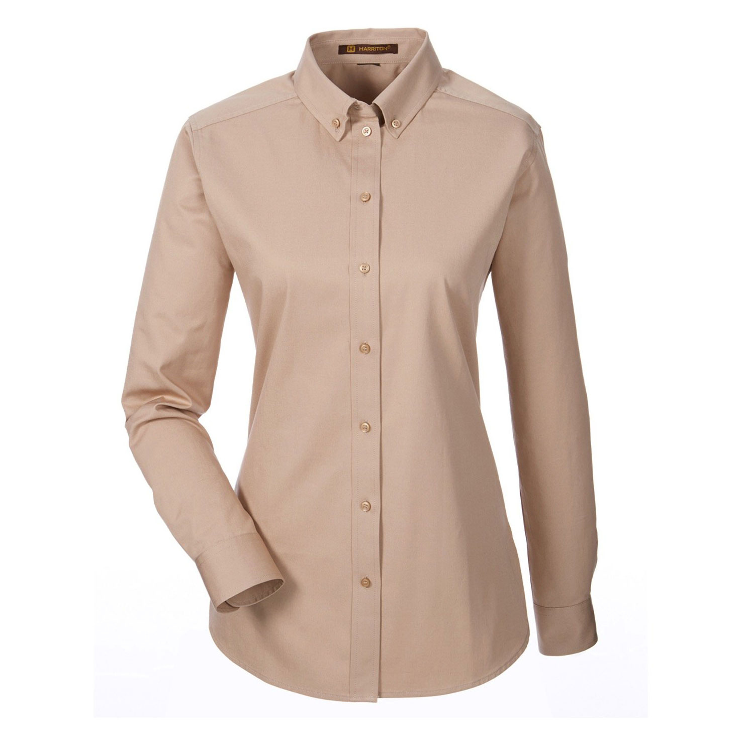 Harriton M581W Ladies' Foundation 100% Cotton Long-Sleeve Twill Shirt with  Teflon™ 