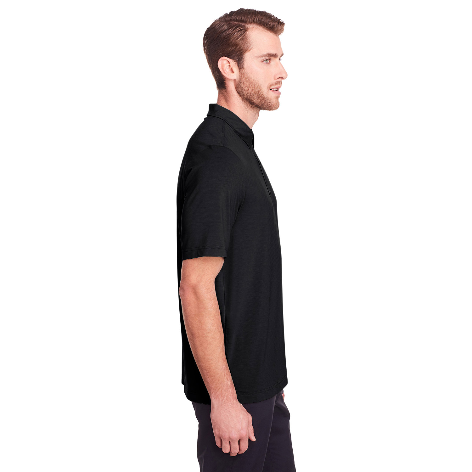 North End NE100 Men's Jaq Snap-Up Stretch Performance Polo - Black