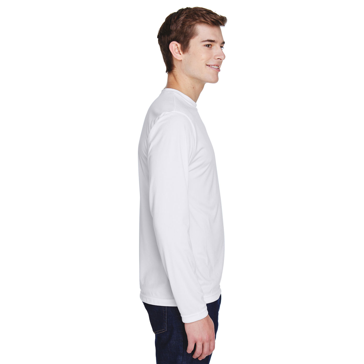 Team 365 TT11L Men's Zone Performance Long Sleeve T-Shirt - White