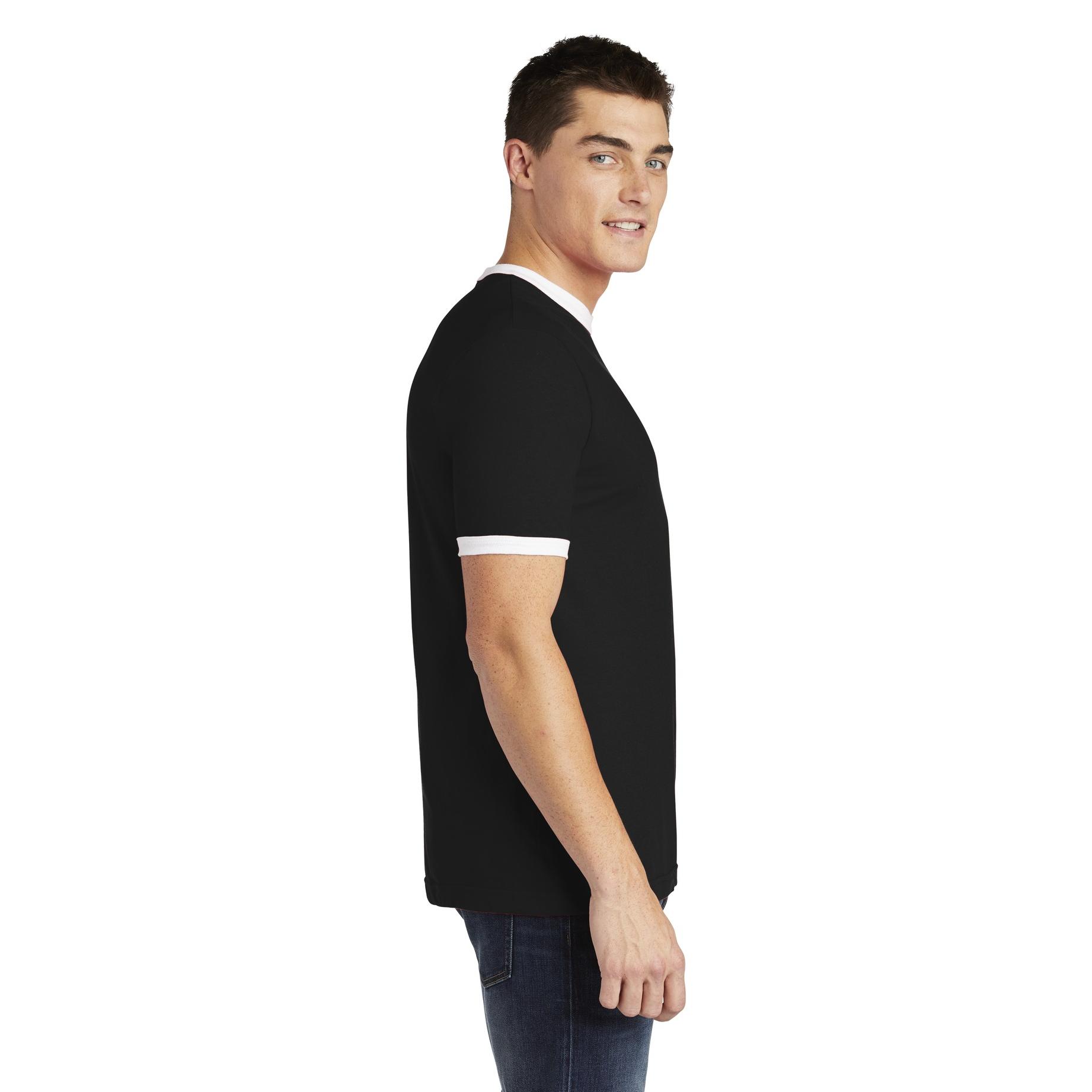 American Apparel 2410W Fine Jersey Ringer T-Shirt - Black/White