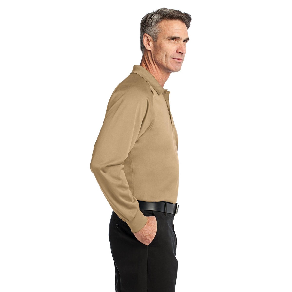 CornerStone CS410LS Select Long Sleeve Snag-Proof Tactical Polo - Tan | FullSource.com