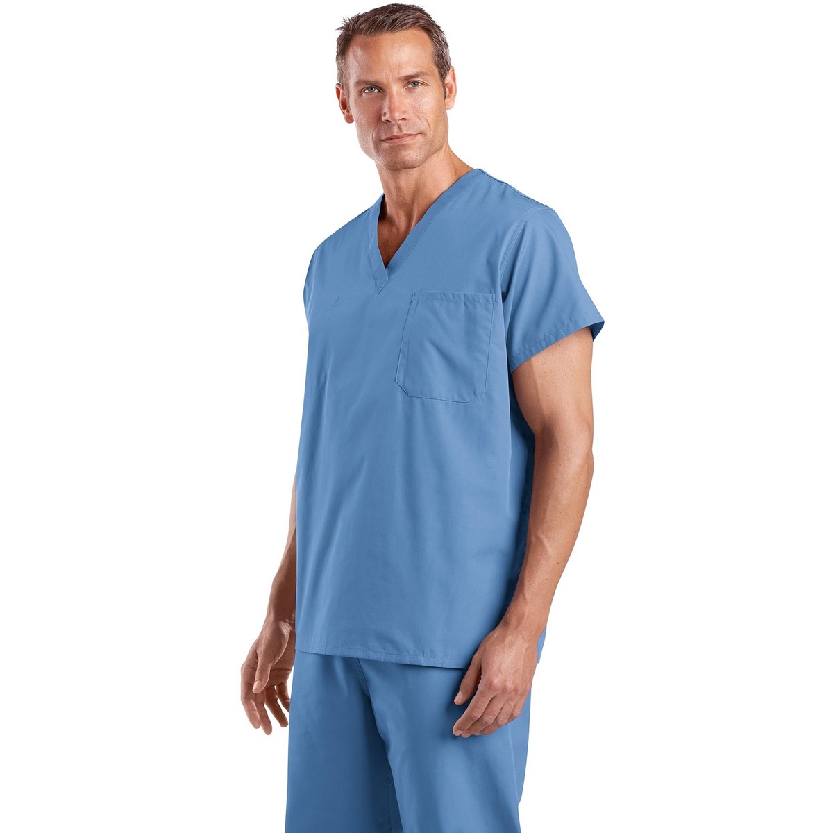 Cornerstone Cs501 Reversible V Neck Scrub Top Ceil Blue