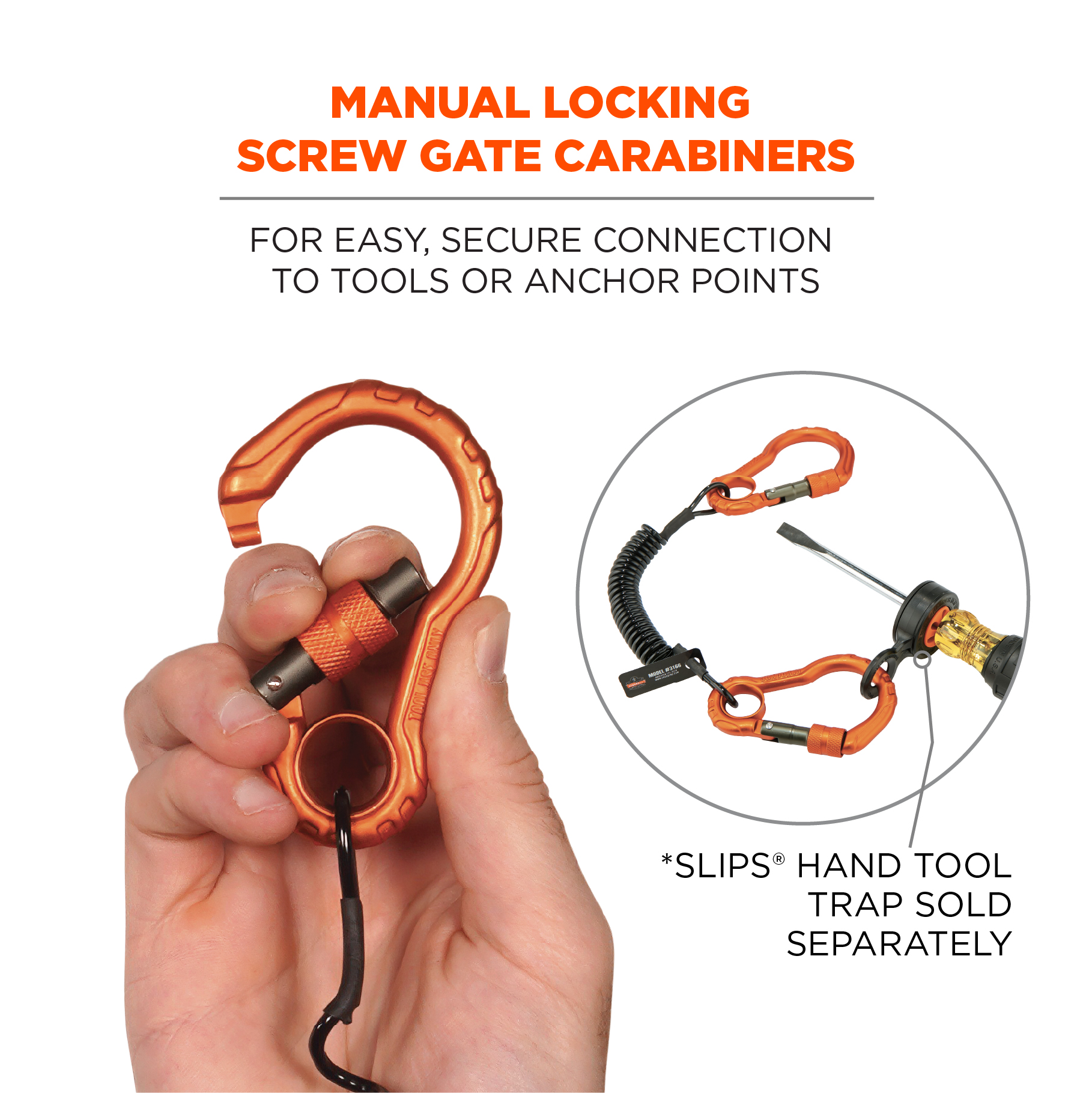 Ergodyne Squids 3100F(x) Tool Lanyard Single Carabiner - 10lbs