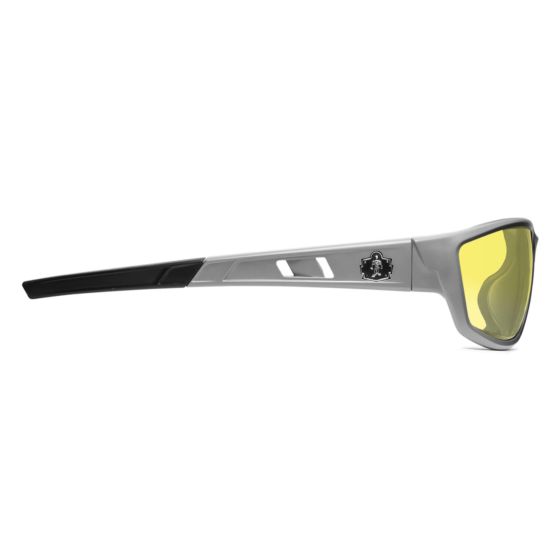 Skullerz Kvasir Safety Glasses (Matte Gray, Yellow Lens)