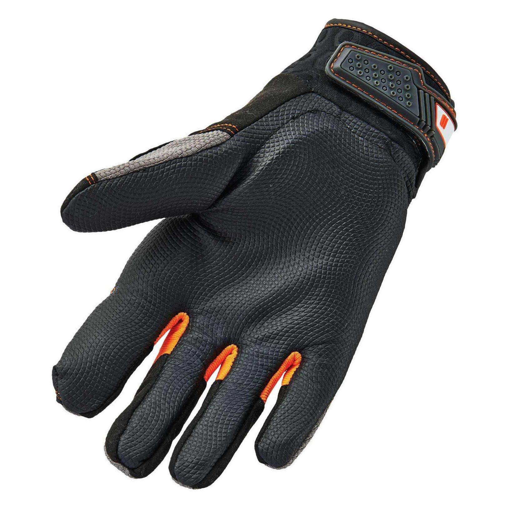 Ergodyne ProFlex 910 Half-Finger Impact Gloves + Wrist Support - Small Size  - Half Finger - Black - Anti-Vibration, Shock Resistant, Impact Resistant