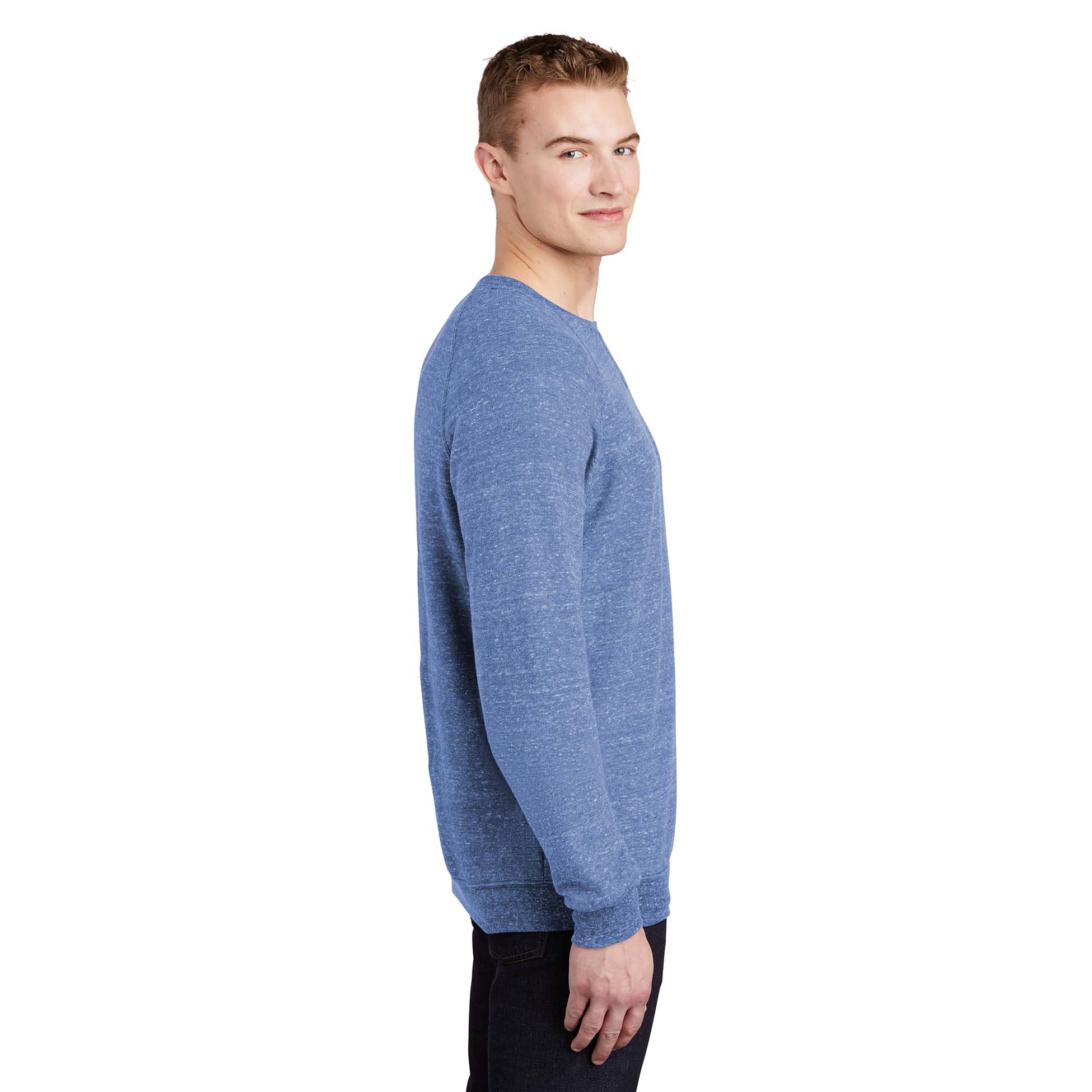 Jerzees 91M Snow Heather French Terry Raglan Crew - Royal