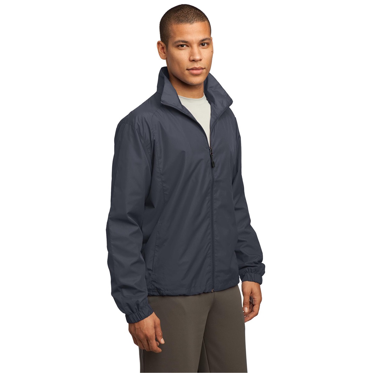 Sport-Tek JST70 Full-Zip Wind Jacket - Graphite Grey | Full Source
