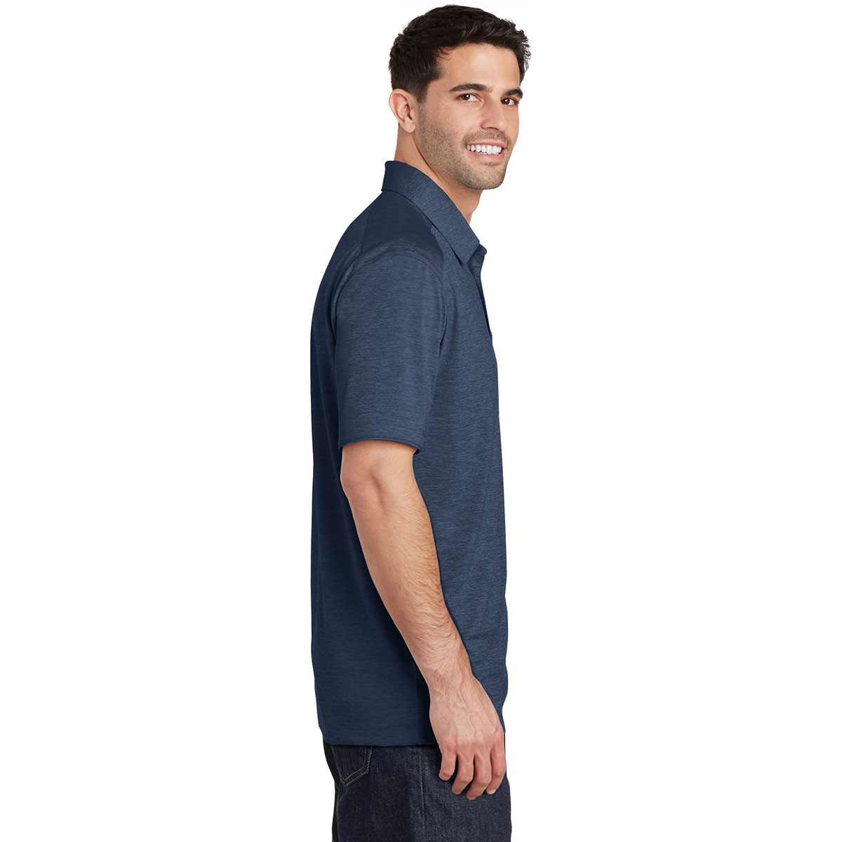 Port Authority K574 Digi Heather Performance Polo - Dress Blue Navy | FullSource.com