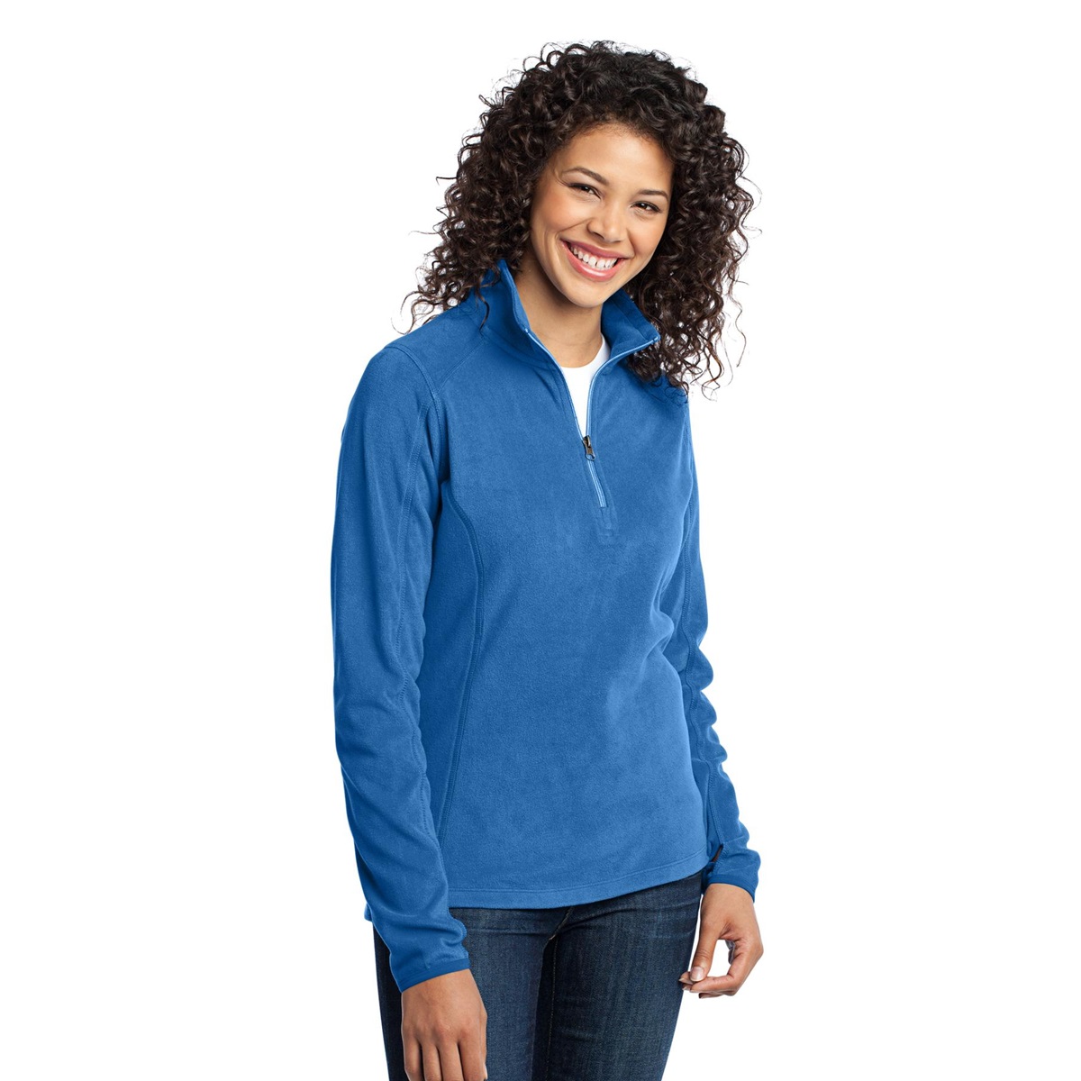 Port Authority L224 Ladies Microfleece 1/2-Zip Pullover - Light Royal | FullSource.com
