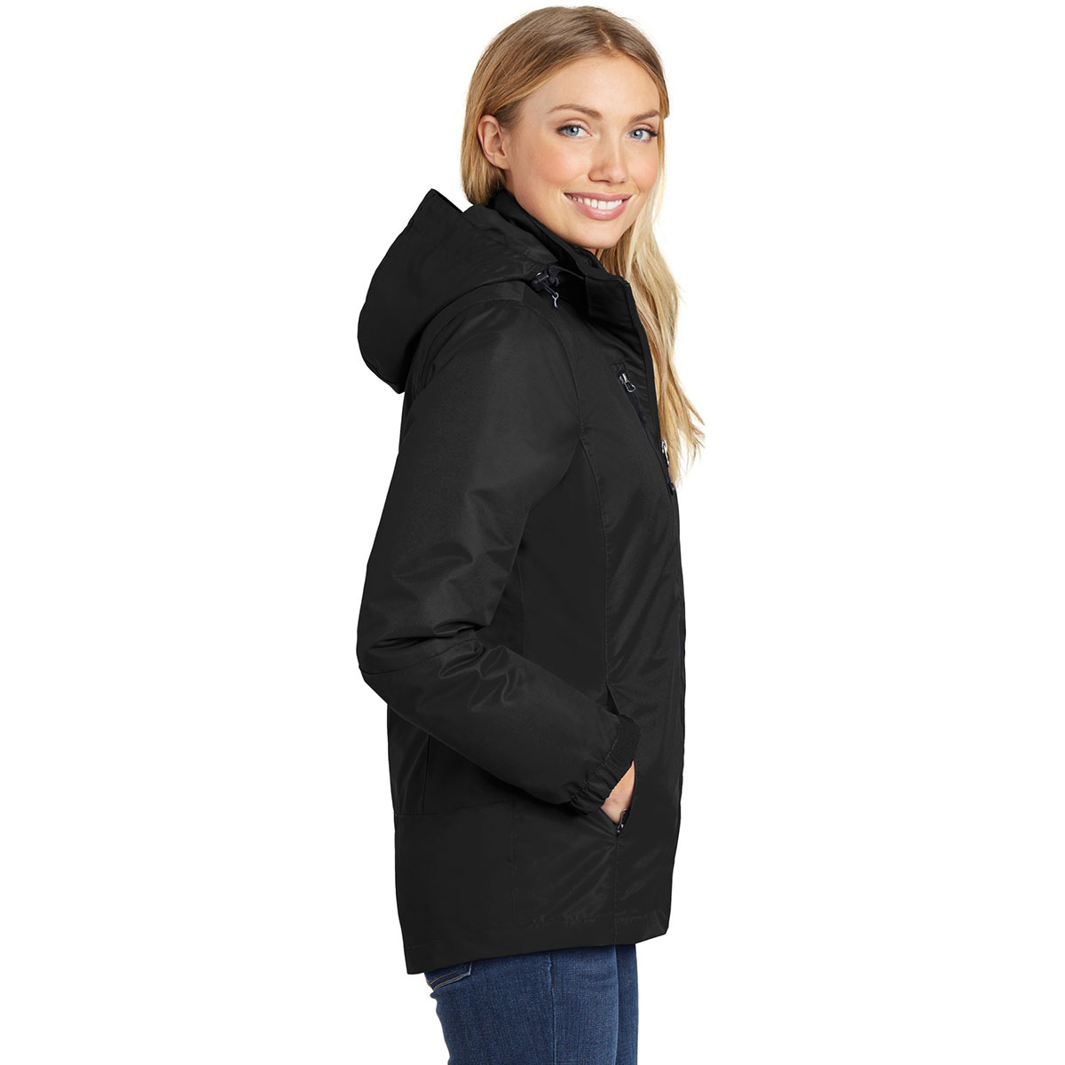 Port Authority L332 Ladies Vortex Waterproof 3-in-1 Jacket - Black ...