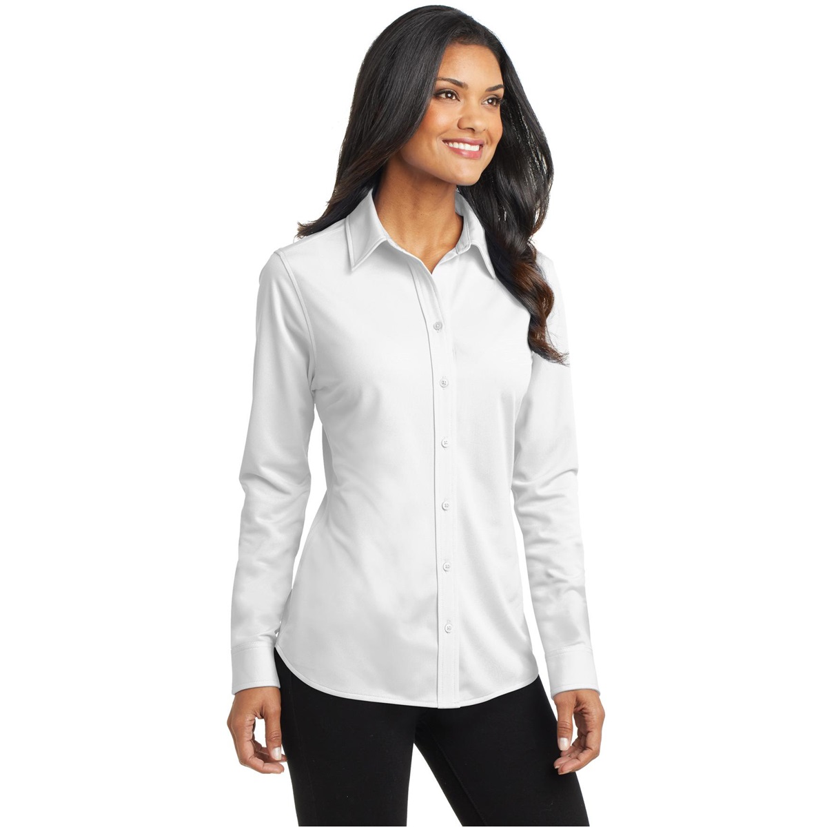 Port Authority L570 Ladies Dimension Knit Dress Shirt - White | Full Source