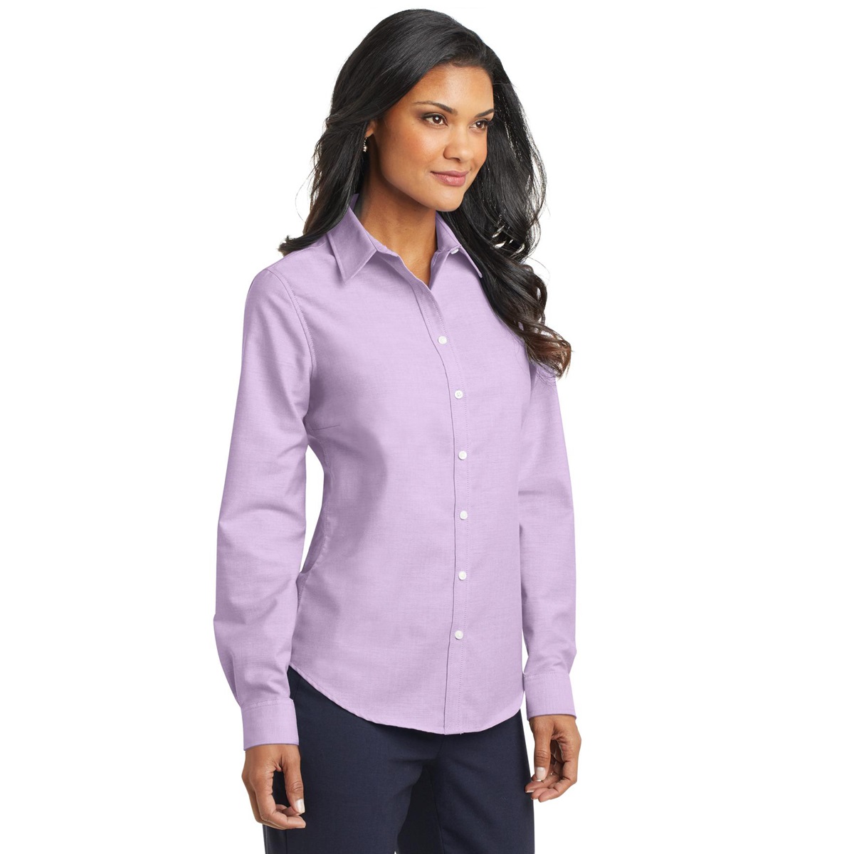 Port Authority L658 Ladies SuperPro Oxford Shirt - Soft Purple ...