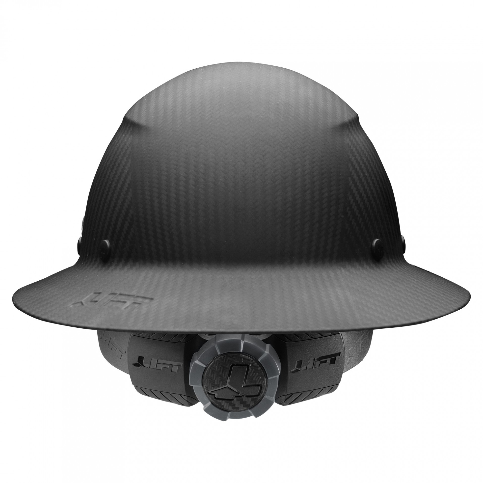 DAX "REAL" Carbon Fiber "MATTE BLACK" Full Brim Hard Hat Ratchet Suspension 