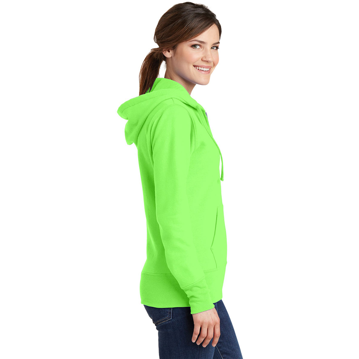 green sweat shirt