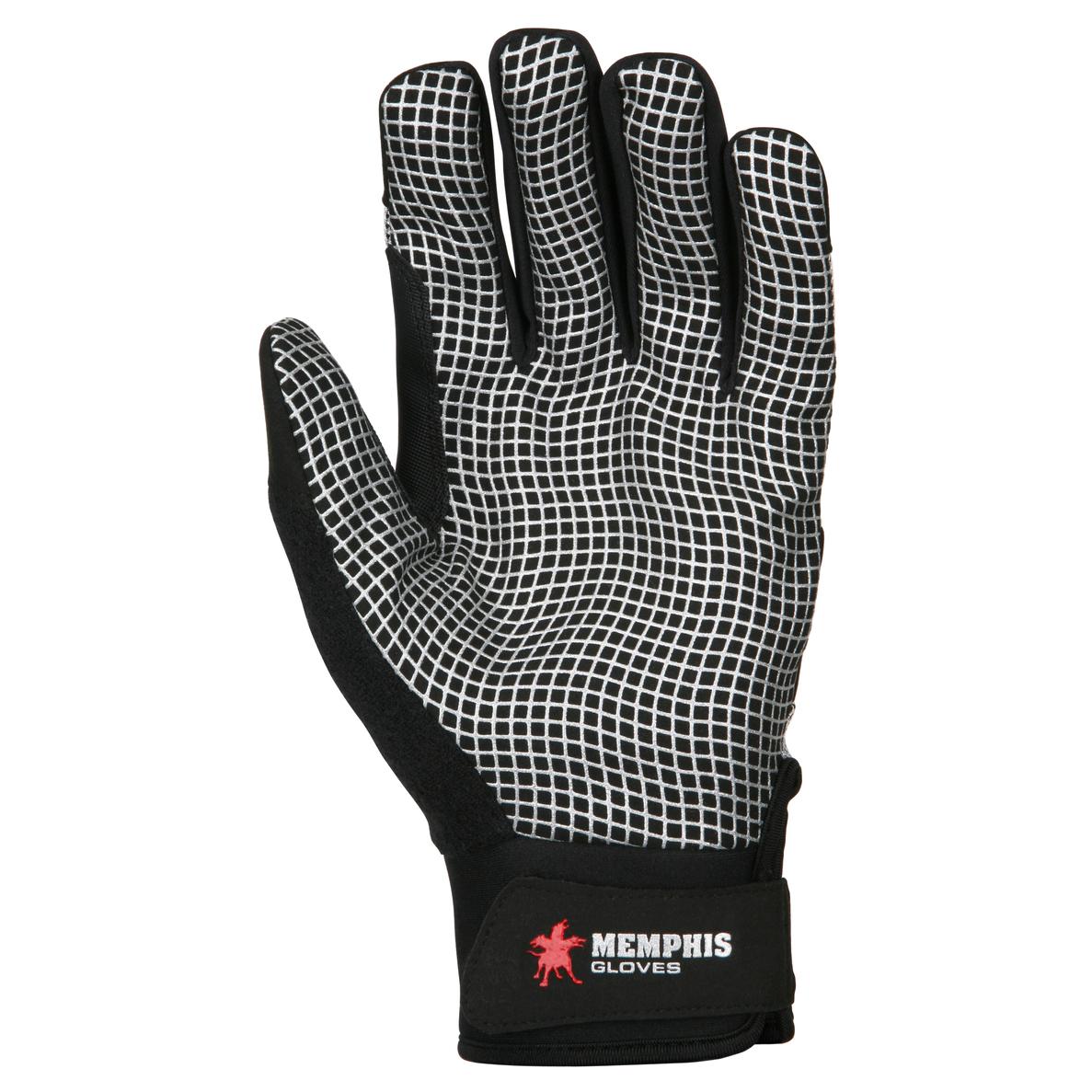 MCR Safety 909S Memphis Synthetic Palm Multi-Task Gloves with Adjustable Wrist Closure 1-Pair Small Silver/Black 