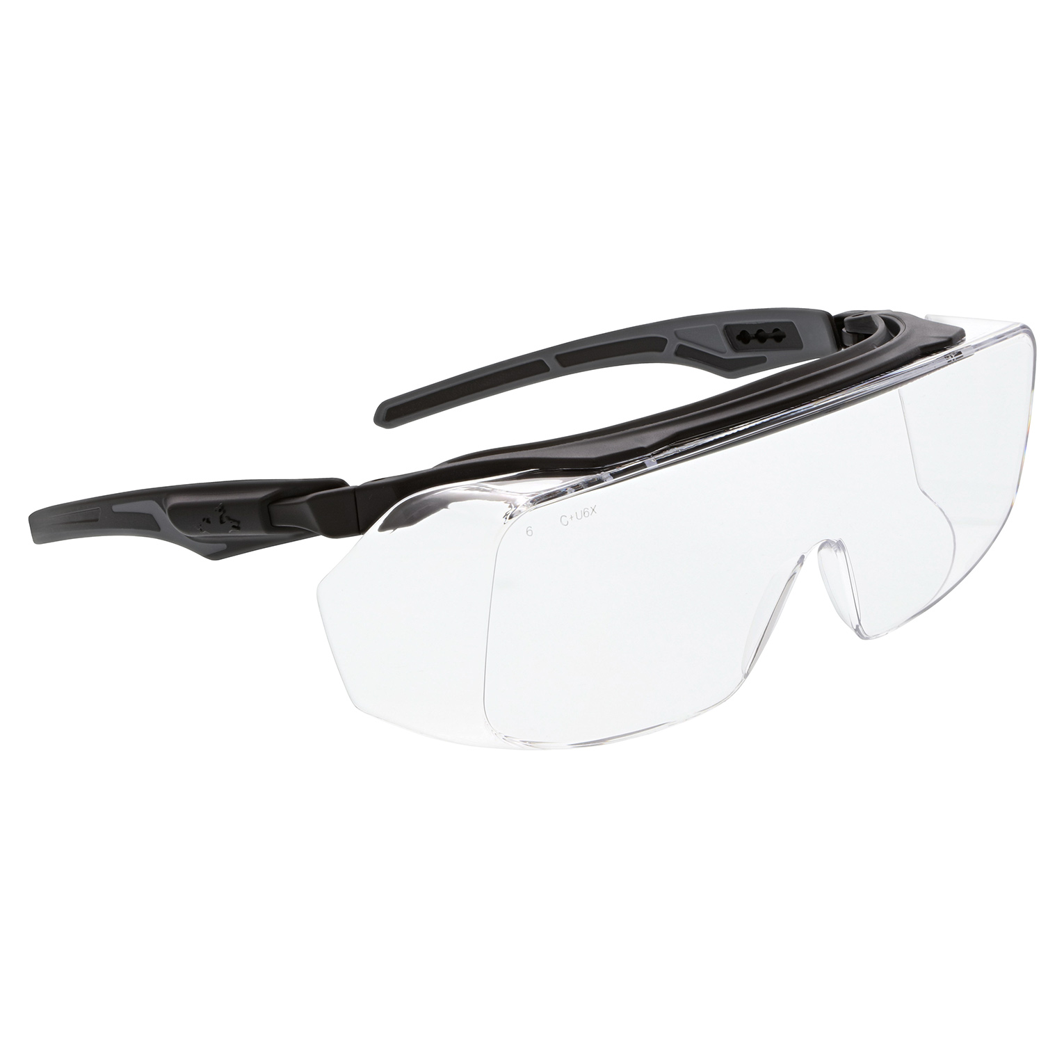 MCR Safety OG210PF Klondike OTG Safety Glasses Black Frame Clear