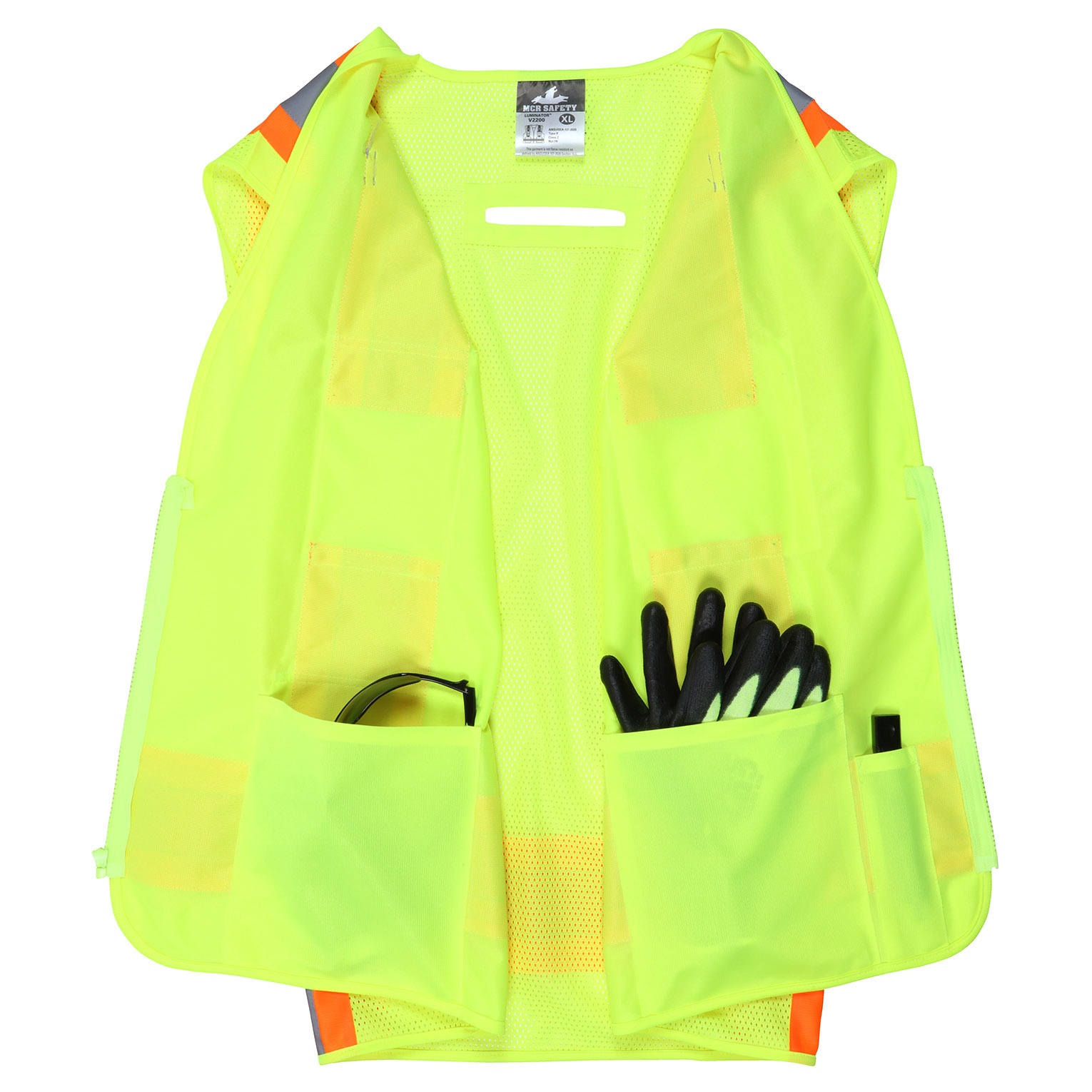 MCR Safety V2200 Type R Class 2 Luminator TwoTone Mesh Back Safety