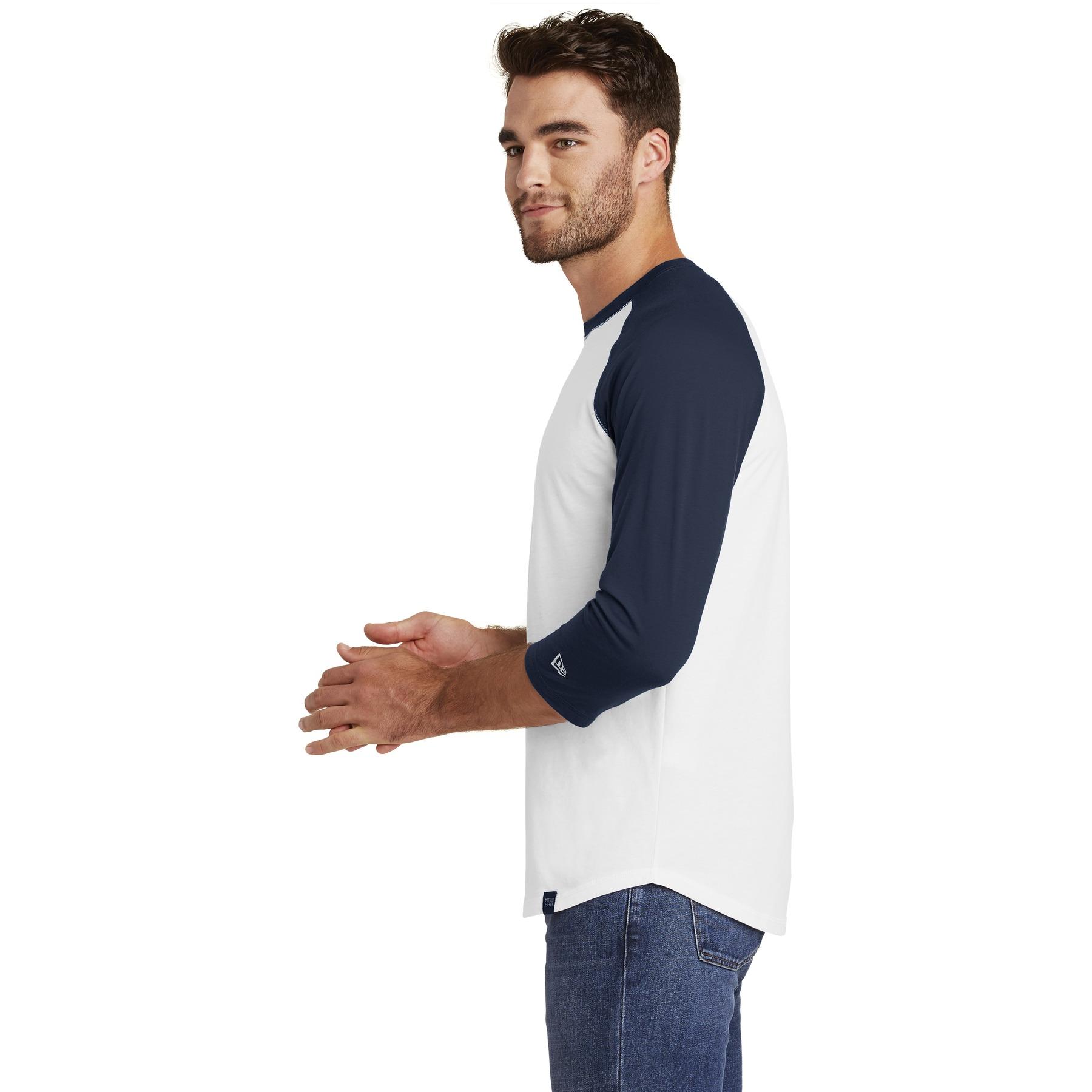 New Era Heritage Blend 3/4-Sleeve Baseball Raglan Tee. NEA104 (True Navy/True Navy Twist) S