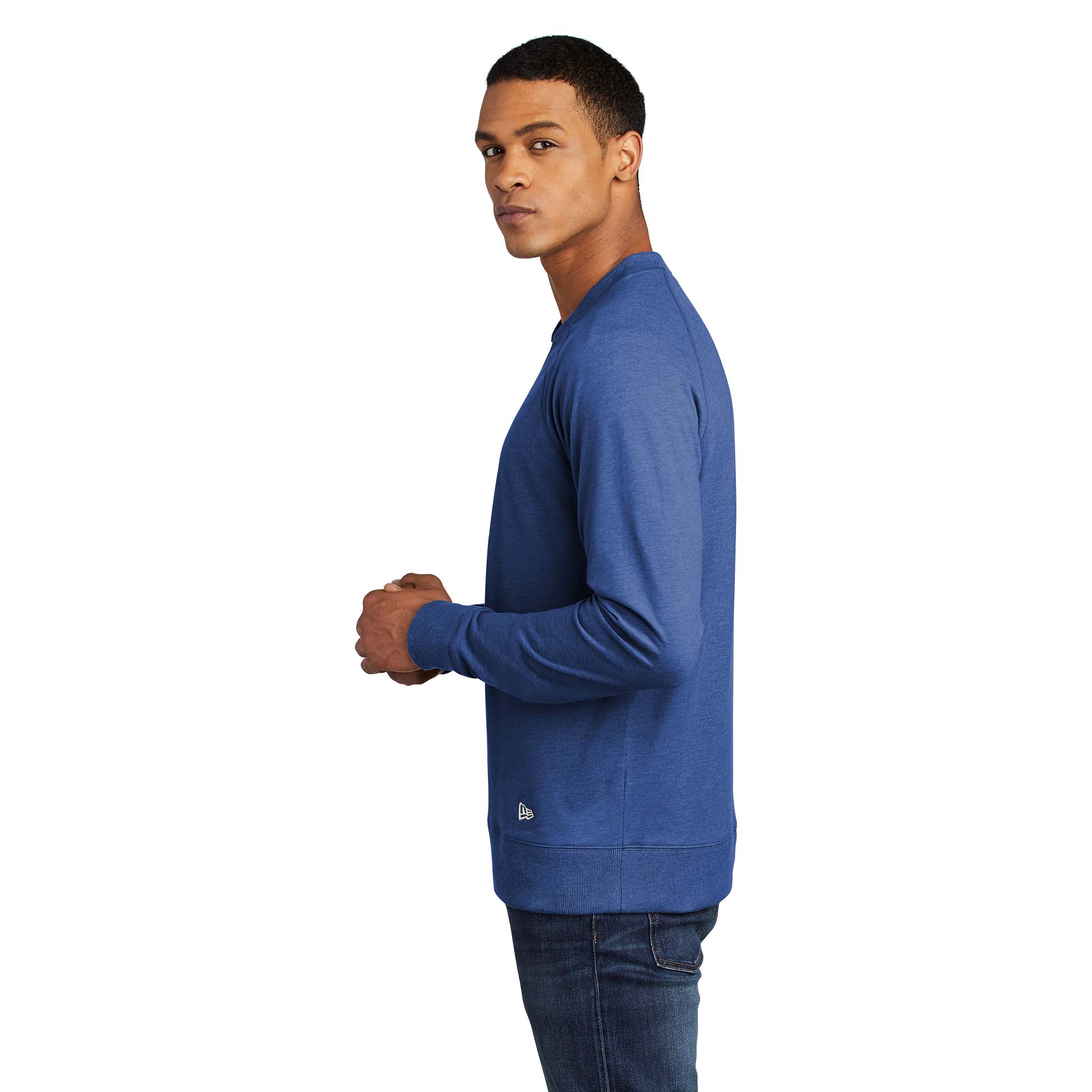 New Era NEA123 Sueded Cotton Blend 1/4-Zip Pullover - Royal Heather ...