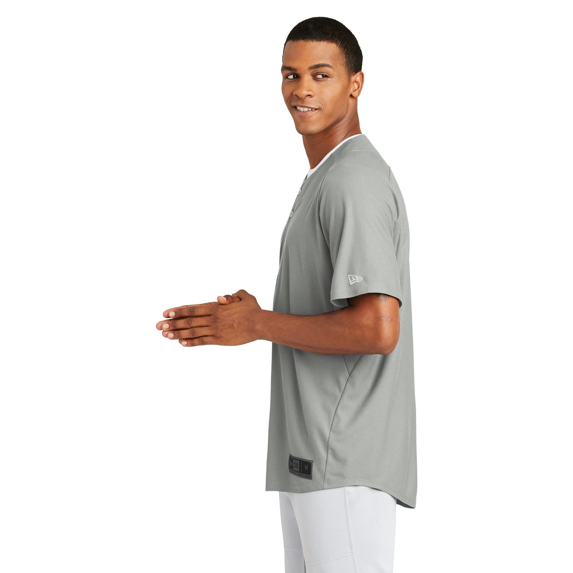New Era NEA220 Diamond Era Full-Button Jersey - Grey | Full Source