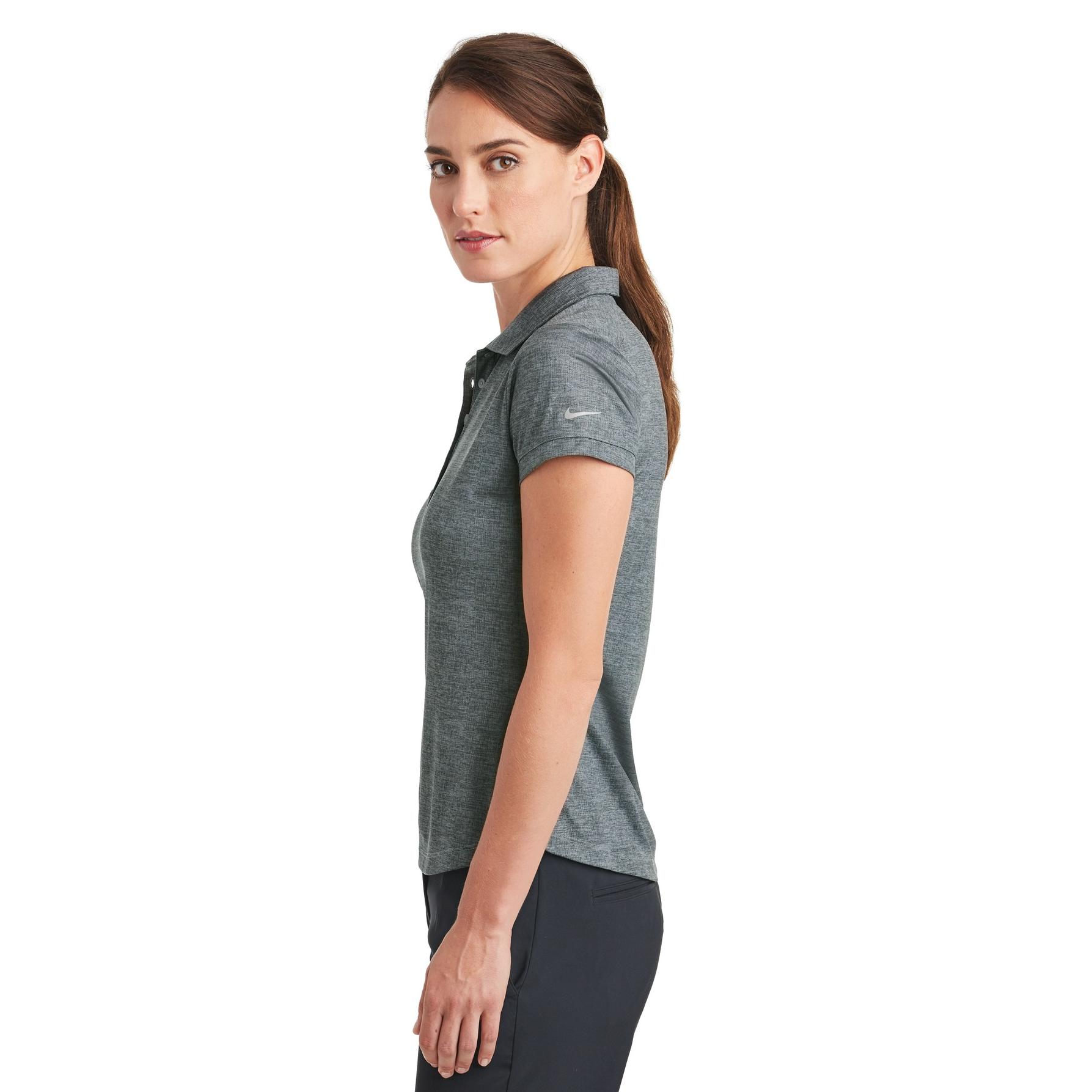 Nike 838961 Ladies Dri-FIT Crosshatch Polo - Cool Grey/Anthracite ...