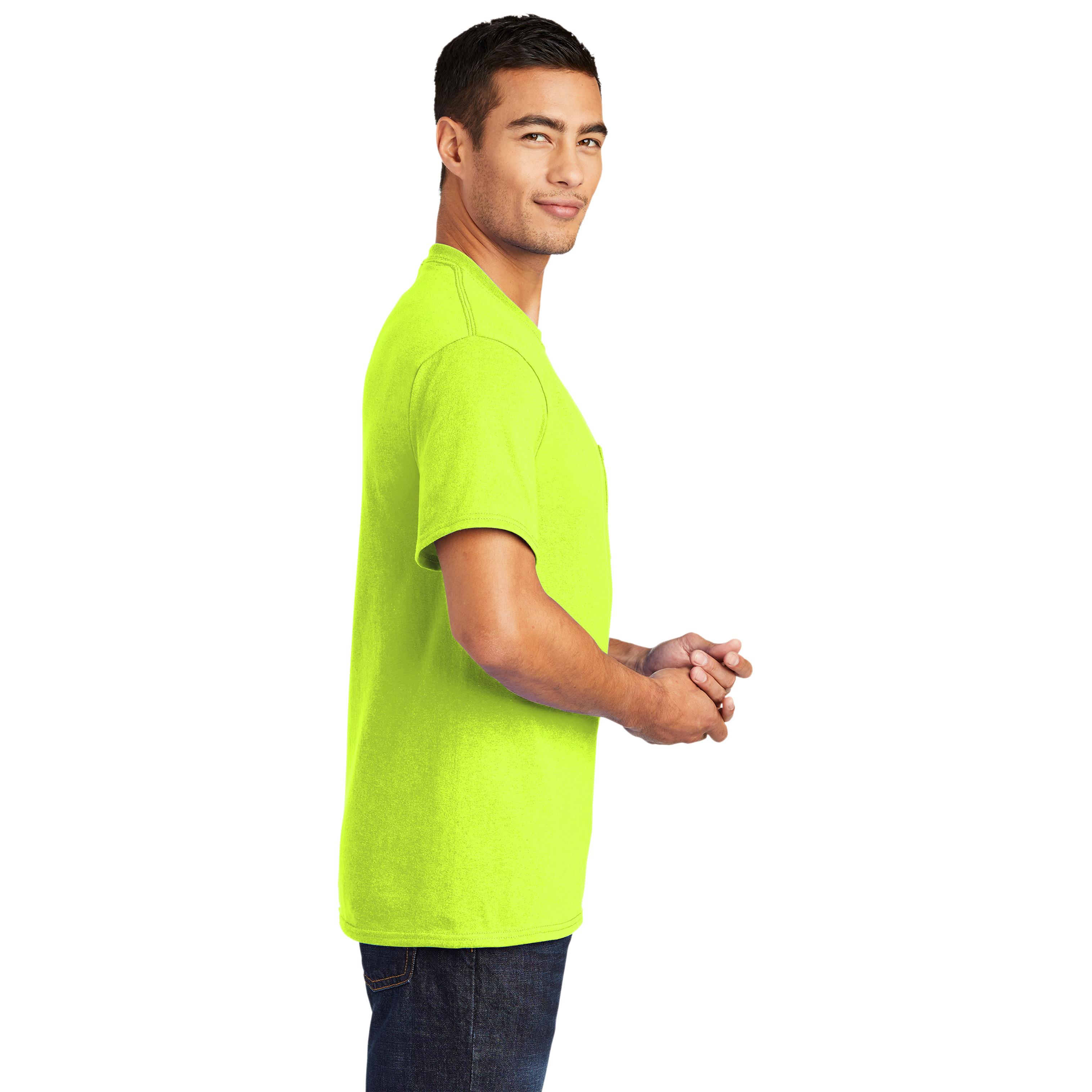 Port and Company Enhanced Visibility T-Shirt With Pocket PC55P