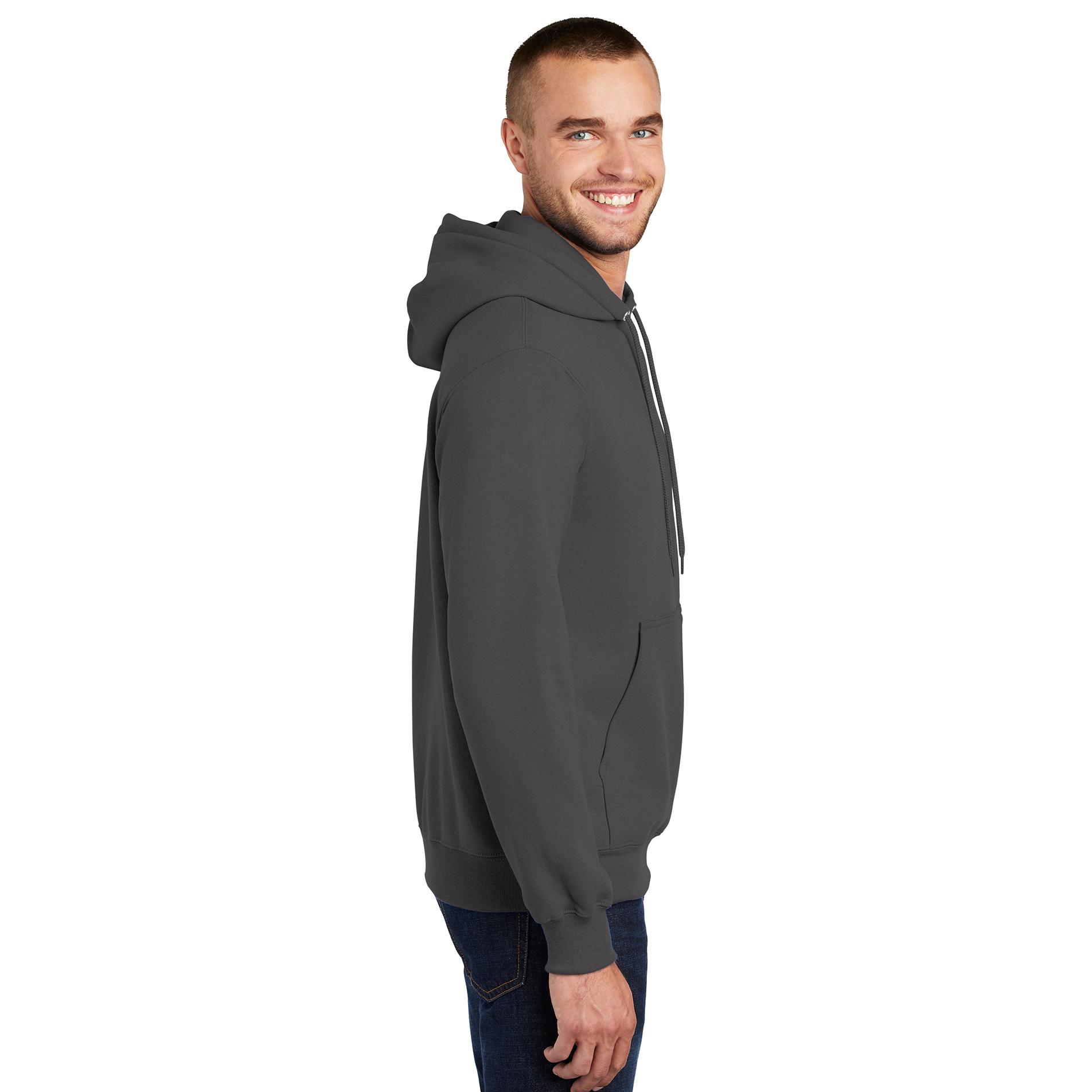 Port & Company PC90H Essential Fleece Pullover Hoodie – Dark Heather, Heavyweight Hooded Sweatshirt