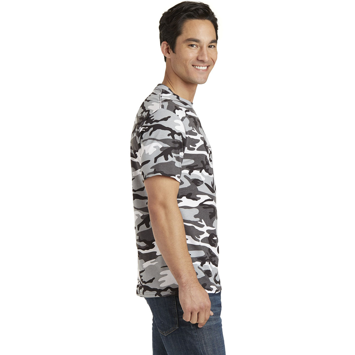 Port & Company PC54C Core Cotton Camo Tee - Winter Camo - M