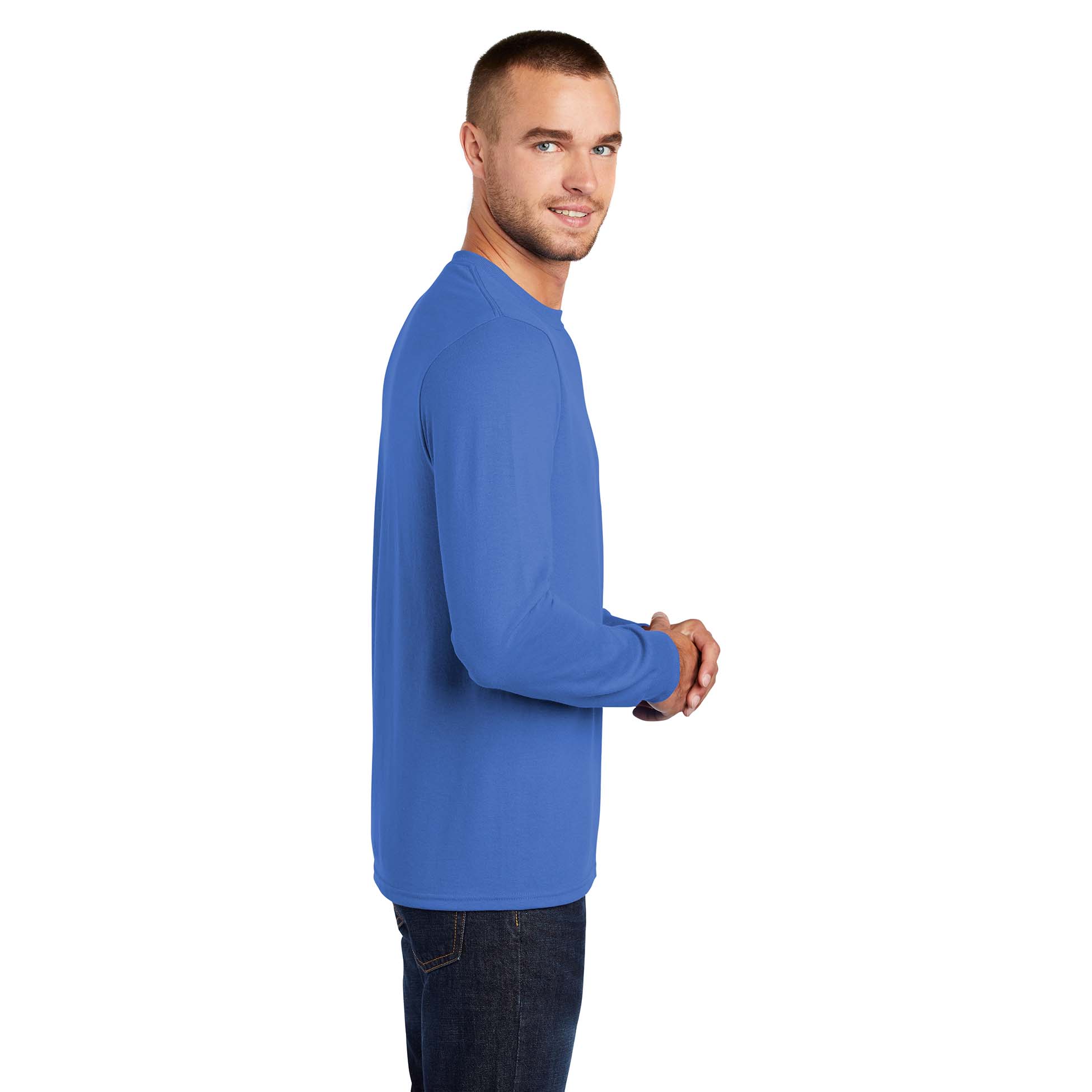 Port & Company PC55LS Long Sleeve Core Blend Tee - Royal | Full Source