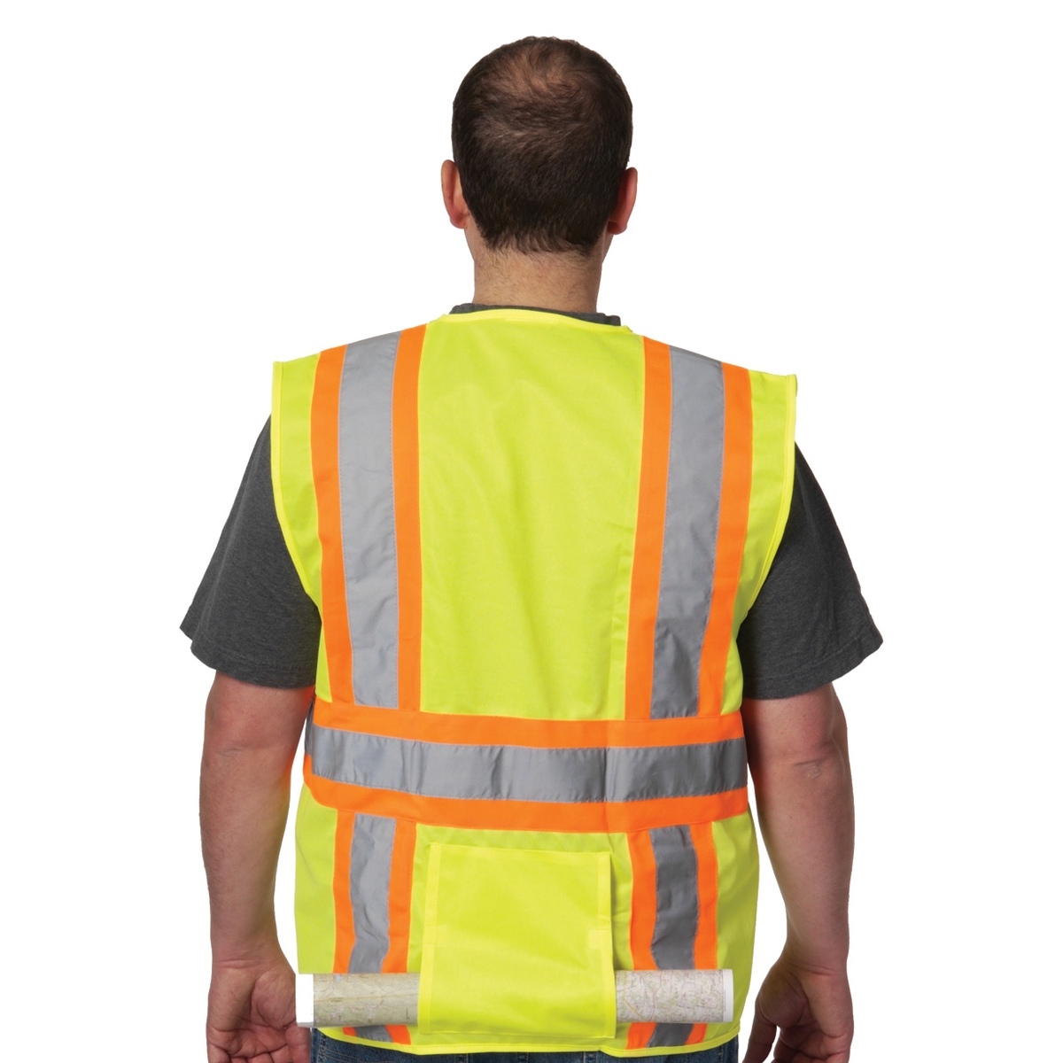 PIP 302-MAP Type R Class 2 Solid Two-Tone Surveyor Safety Vest with ...