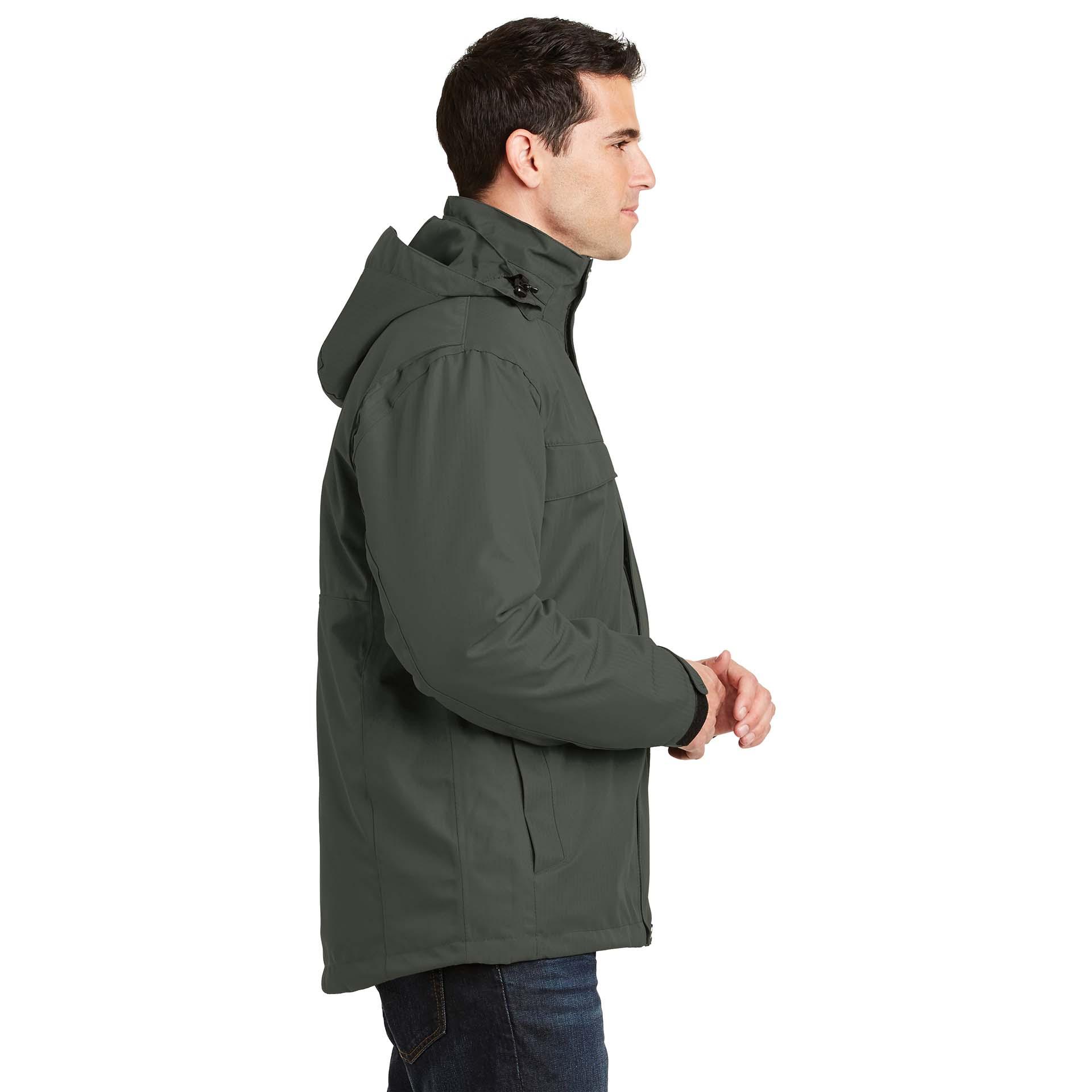 Port Authority J302 Herringbone 3-in-1 Parka - Spruce Green | Full