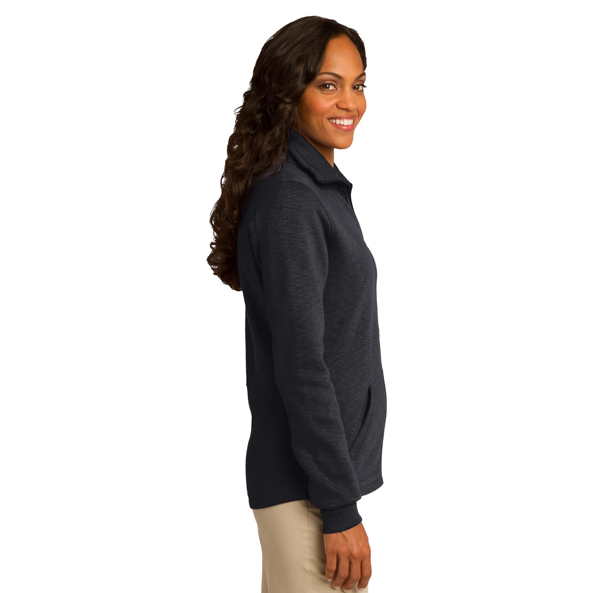 Port Authority Ladies L293 Slub Fleece Full-Zip Jacket - Contoured Fit, Brushed Interior | XS-4XL