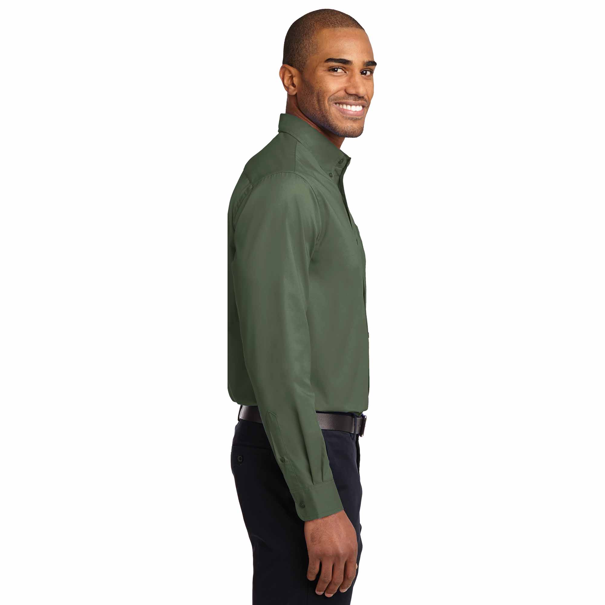 Port Authority S608 Long Sleeve Easy Care Shirt - Clover Green | Full ...