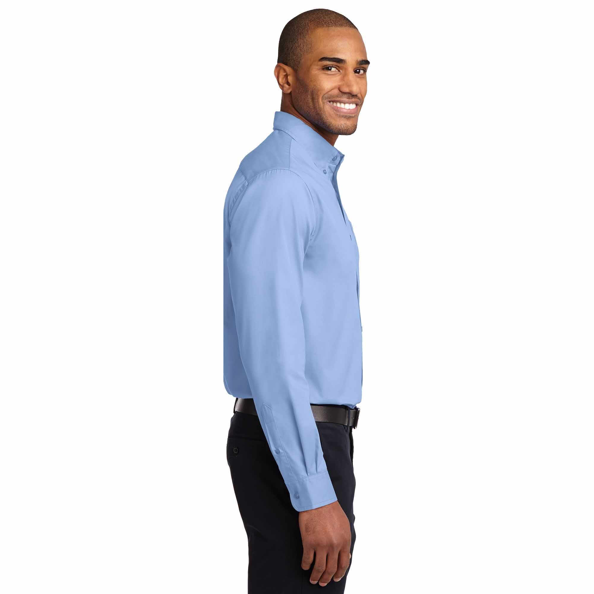 Port Authority S608 Long Sleeve Easy Care Shirt - Light Blue/Light