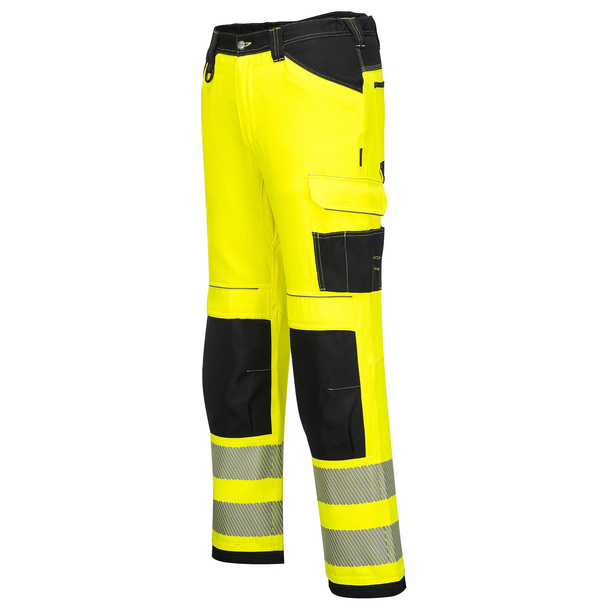 Portwest PW340 Hi Vis Lightweight Trousers Safety Work Multi Pocket Work Wear