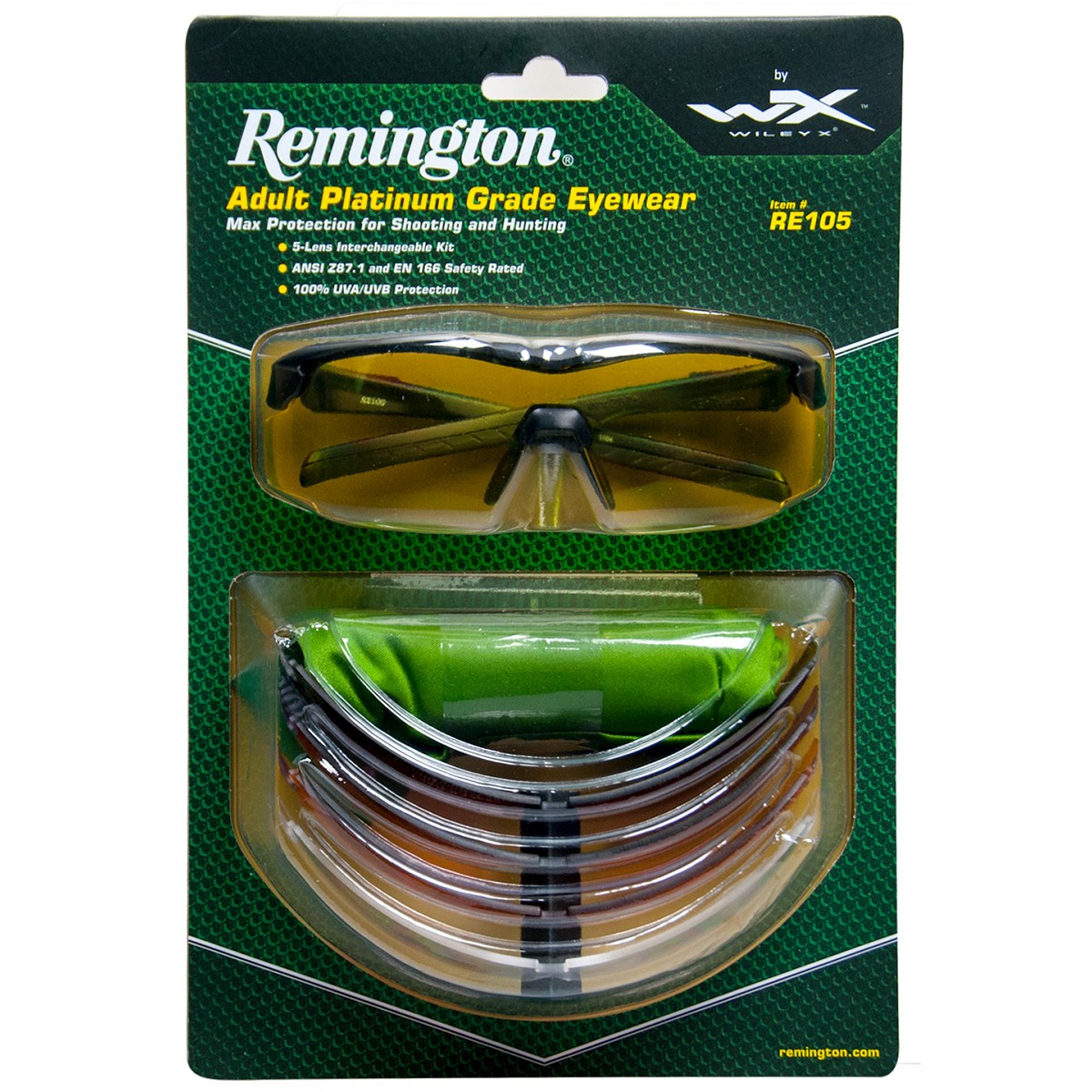 Remington RE105 Shooting Glasses Kit Black Frame Five