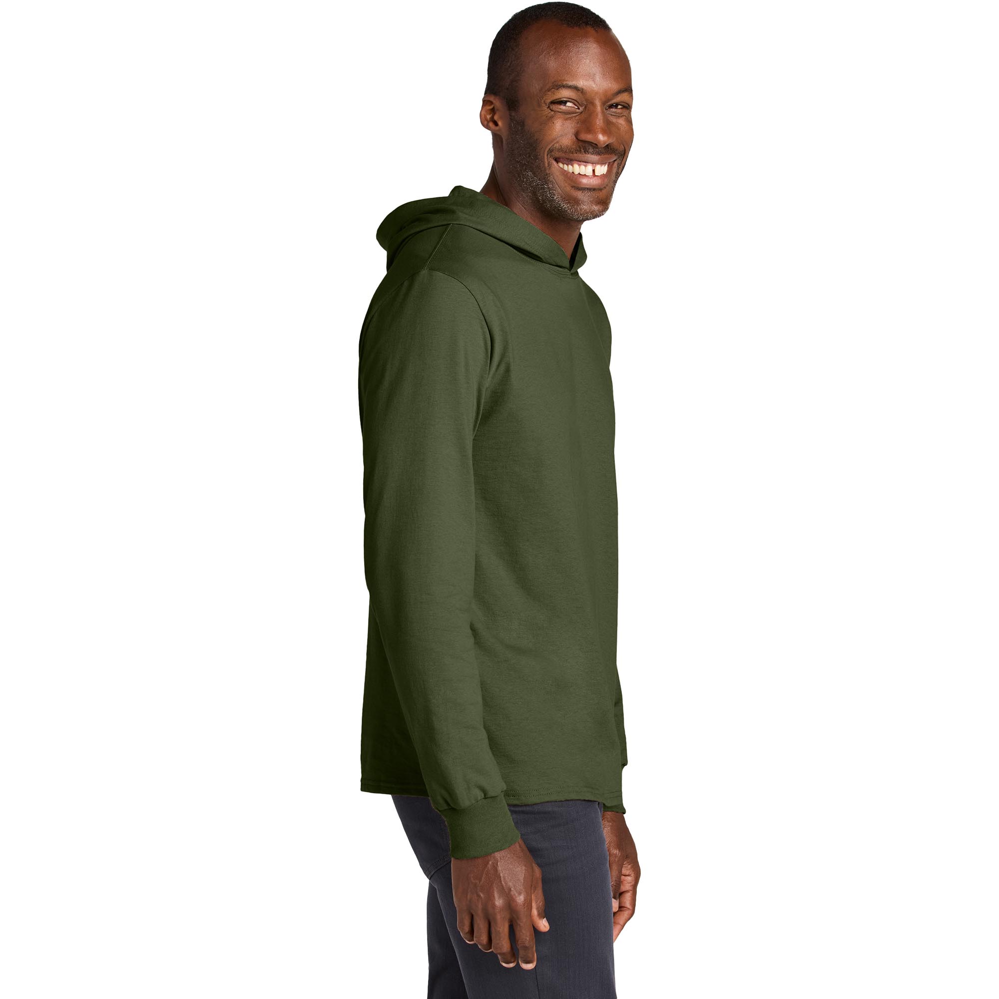 Jerzees 363LH Classics Unisex Cotton Long Sleeve Hooded T-Shirt ...