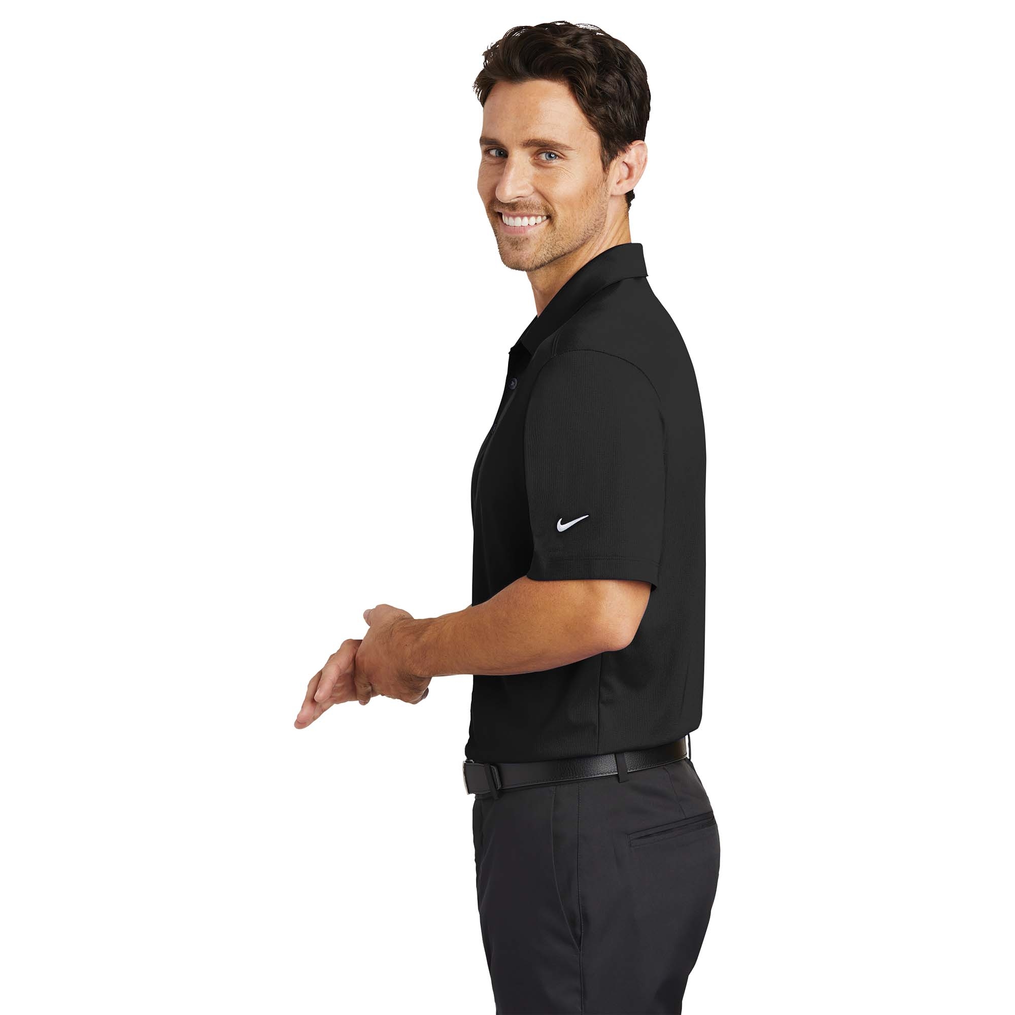 Nike 637167 Dri-FIT Vertical Mesh Polo - Black | Full Source