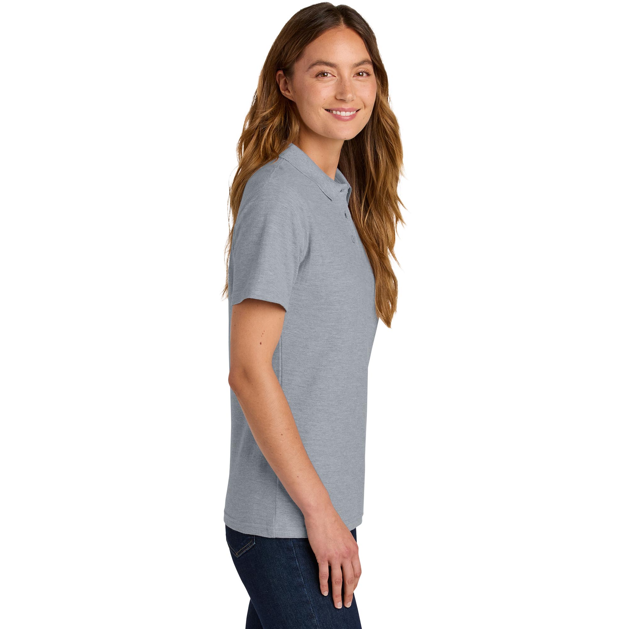 Gildan 64800L Ladies Softstyle Pique Polo - Ring Spun Sport Gray