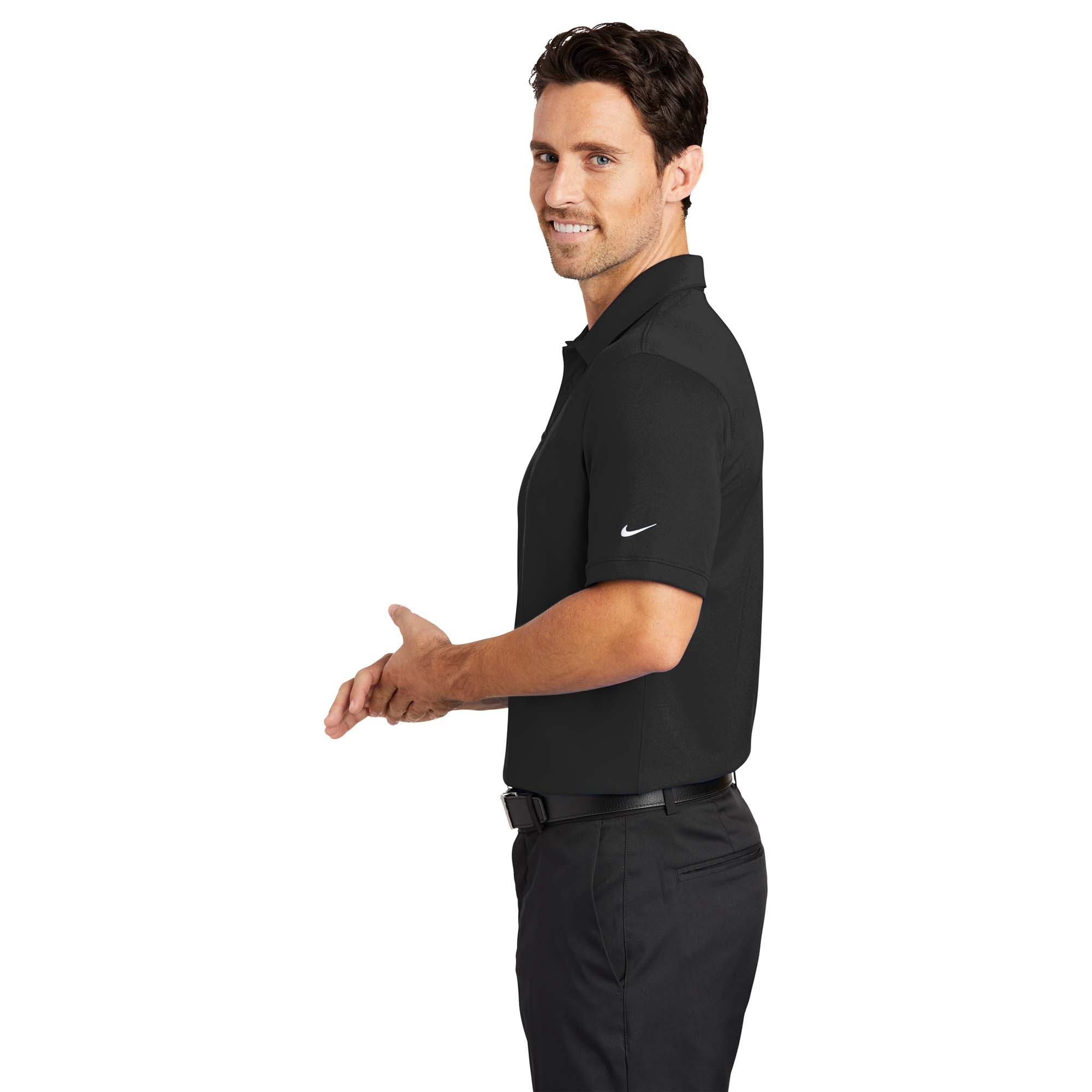 Nike 746099 Dri-FIT Solid Icon Pique Polo - Black | Full Source 
