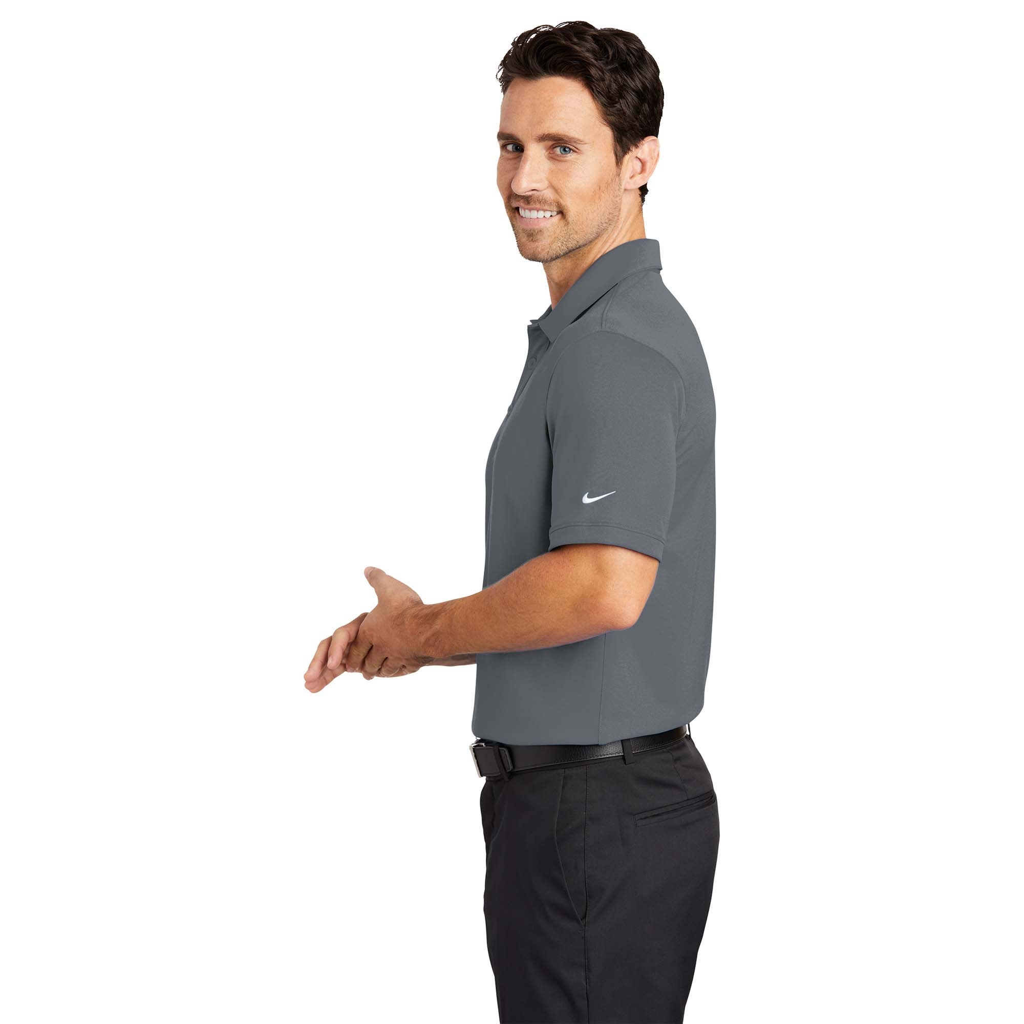 Nike 746099 Dri-FIT Solid Icon Pique Polo - Dark Grey | Full Source