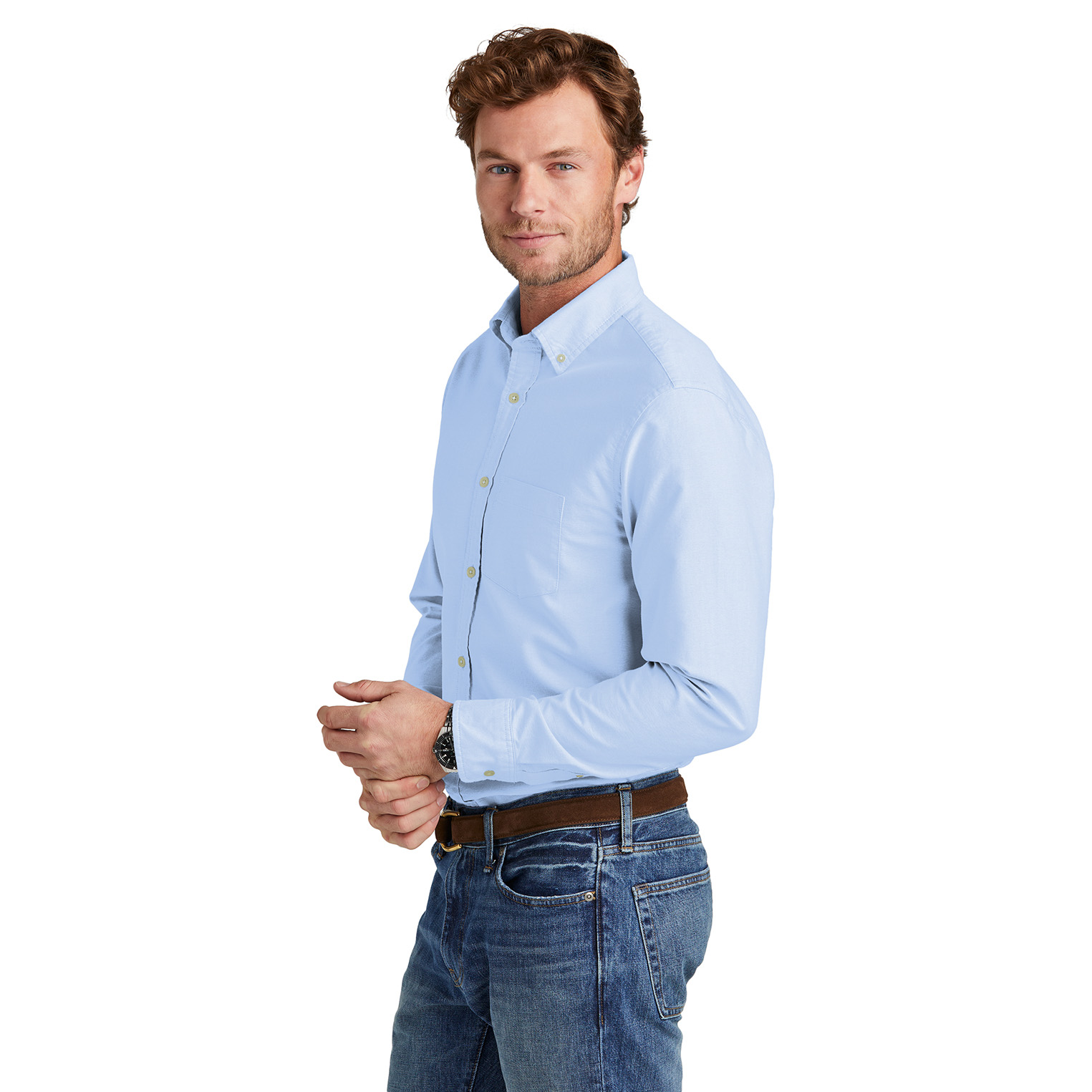 Brooks Brothers BB18004 Casual Oxford Cloth Shirt - Newport Blue