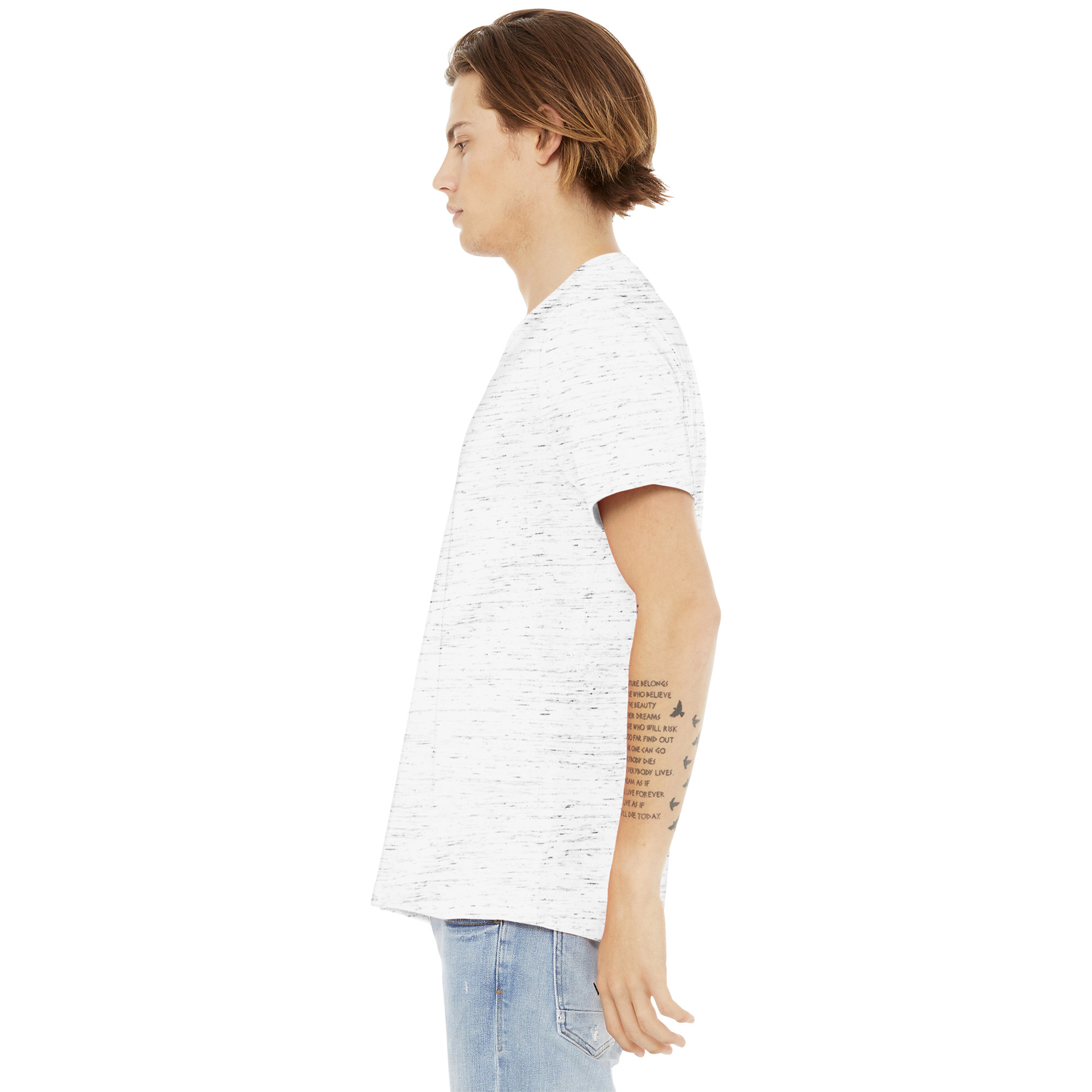 Bella + Canvas BC3655 Unisex Textured Jersey V-Neck Tee - White Marble ...