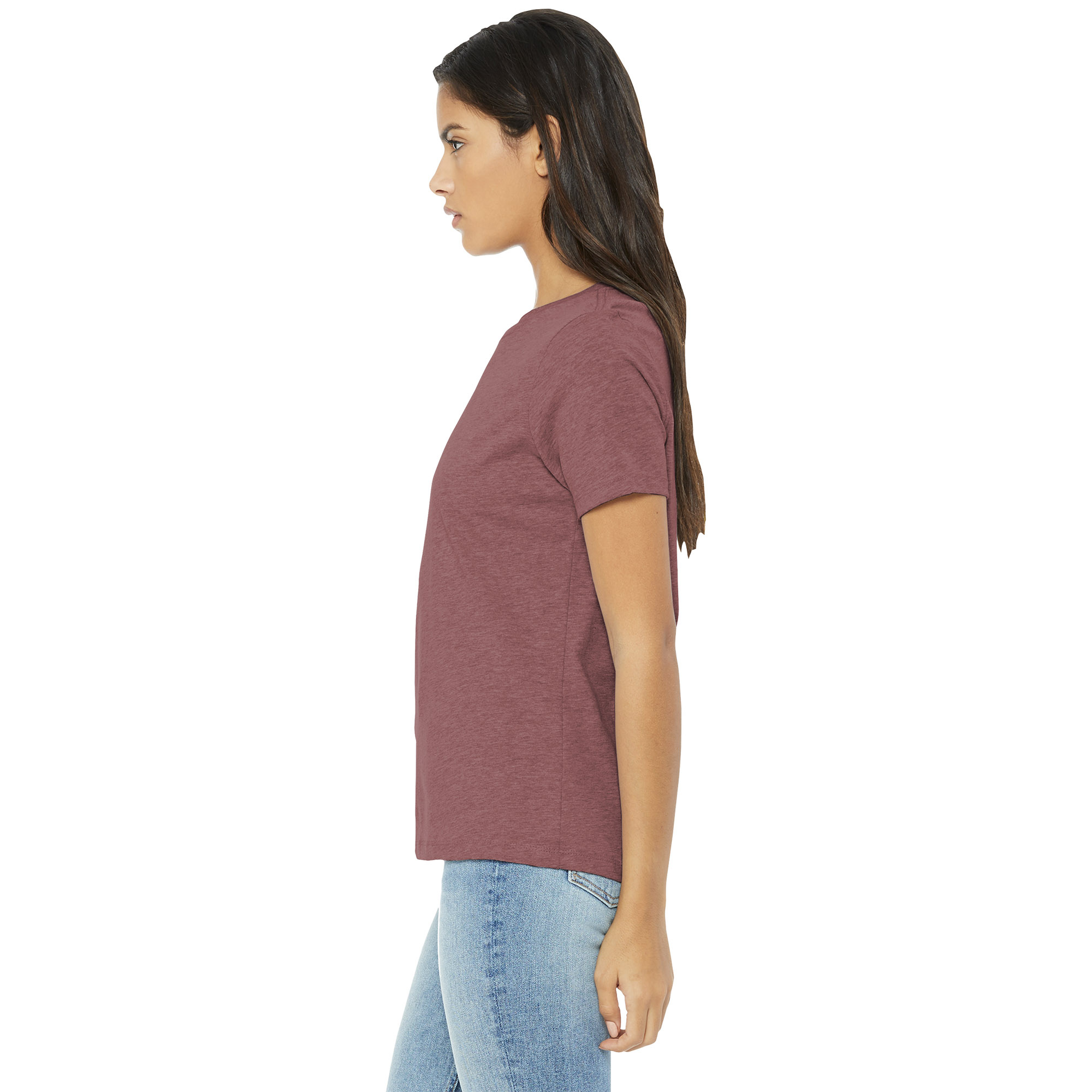 Bella + Canvas BC6400CVC Women's Relaxed CVC Tee - Heather Mauve | Full ...