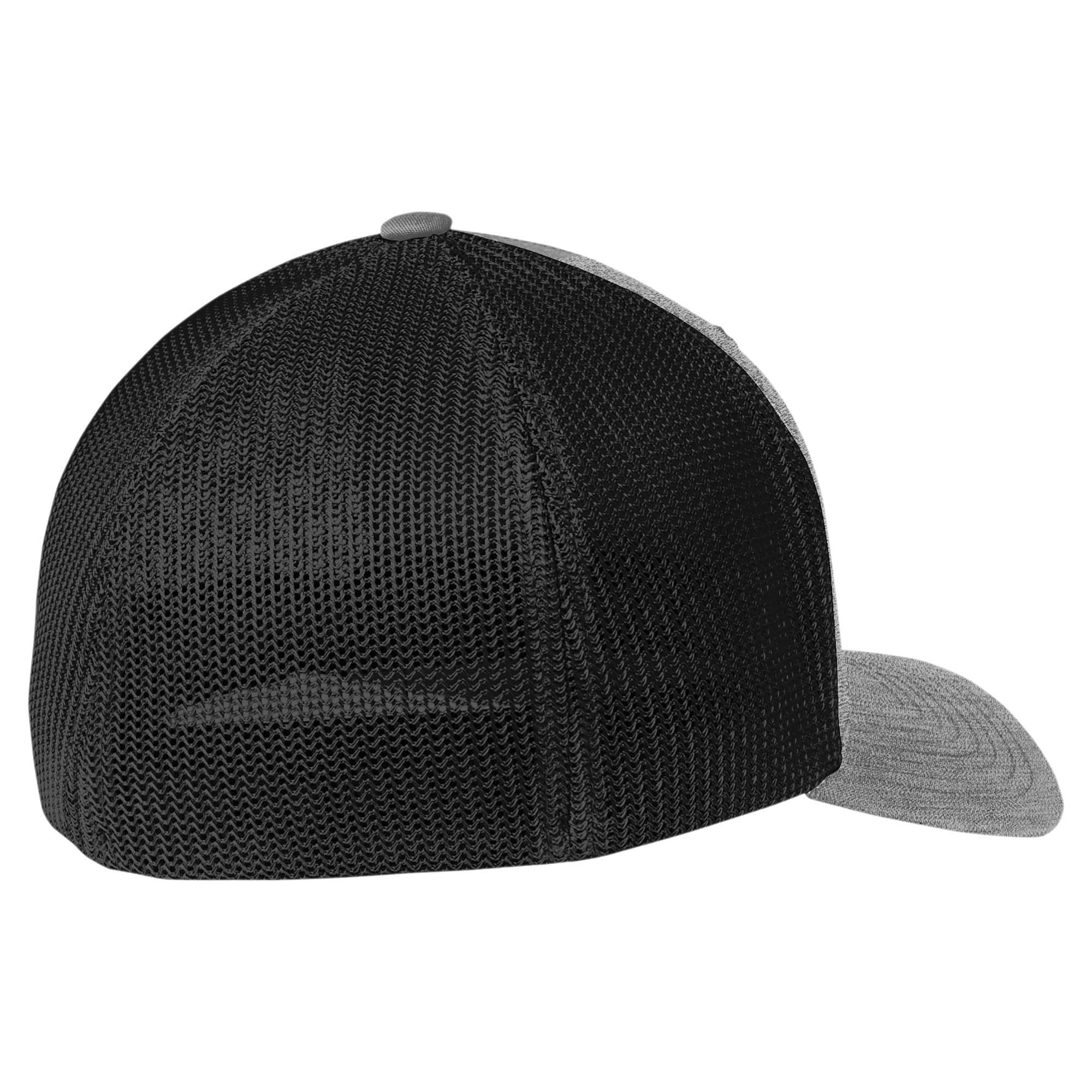 Port Authority C812 Flexfit Mesh Back Cap - Heather Grey/Black | Full ...